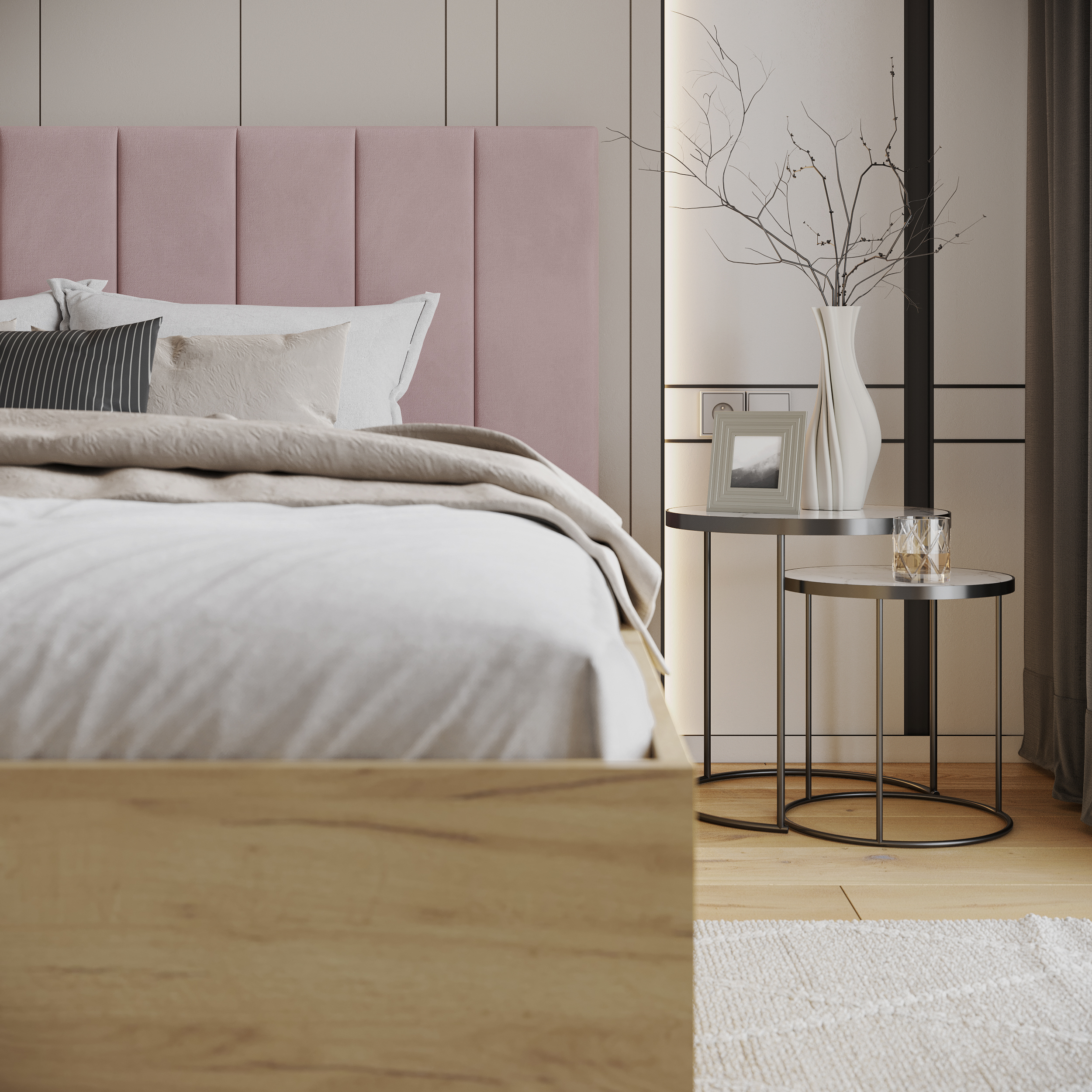 Čalouněná postel GRENADA 140x200 cm se zdvižným roštem růžová