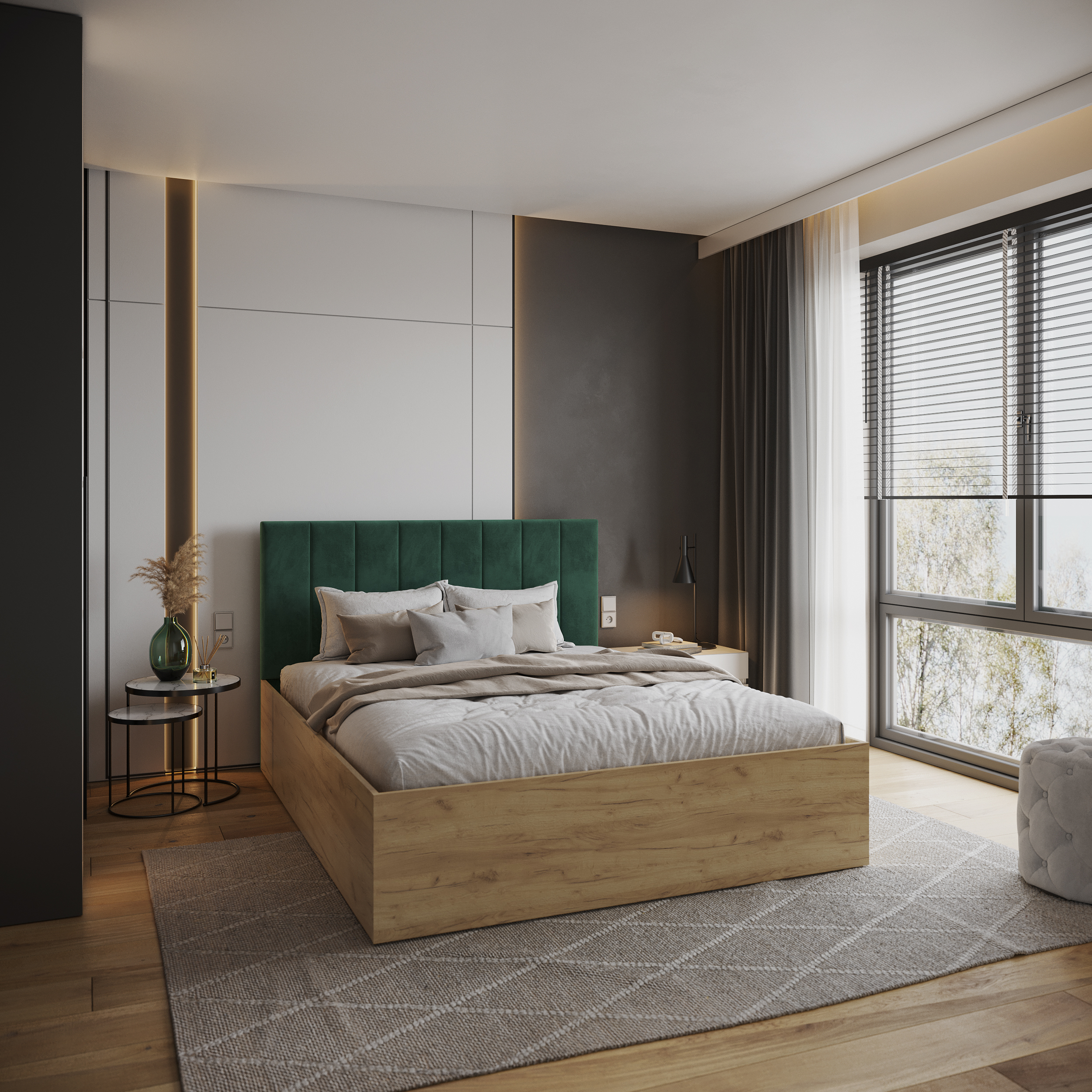 Čalouněná postel GRENADA 120x200 cm se zdvižným roštem zelená