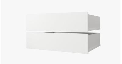 Sada zásuvek 2ks - Do šatních skříní s posuvnými dveřmi 250cm | Bílá