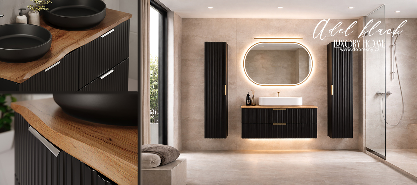 Koupelnová sestava ADEL BLACK NATURE MAGIC 60cm