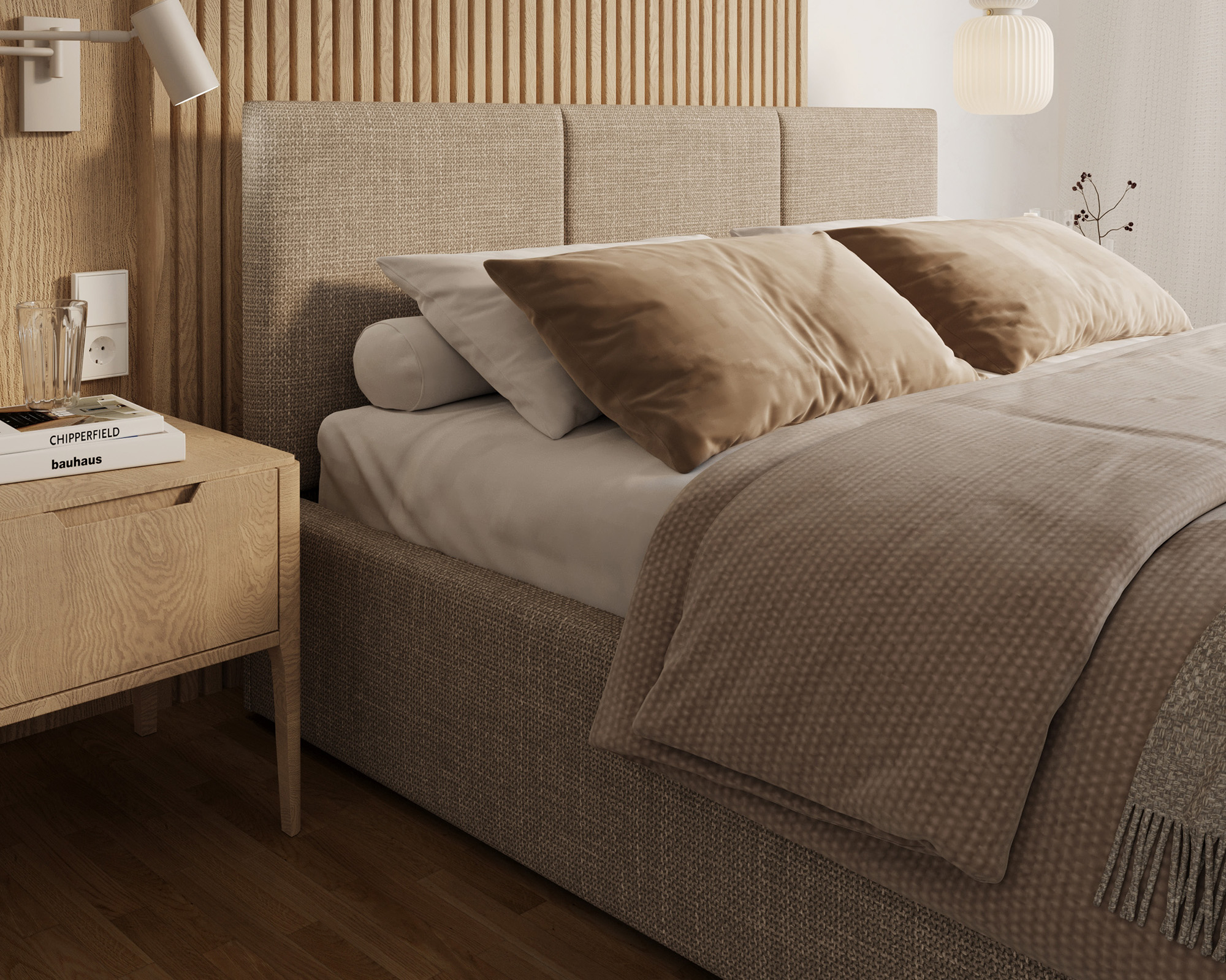 Čalouněná postel FRESIA 180x200cm Béžová Ottawa s úložným prostorem kovový rošt