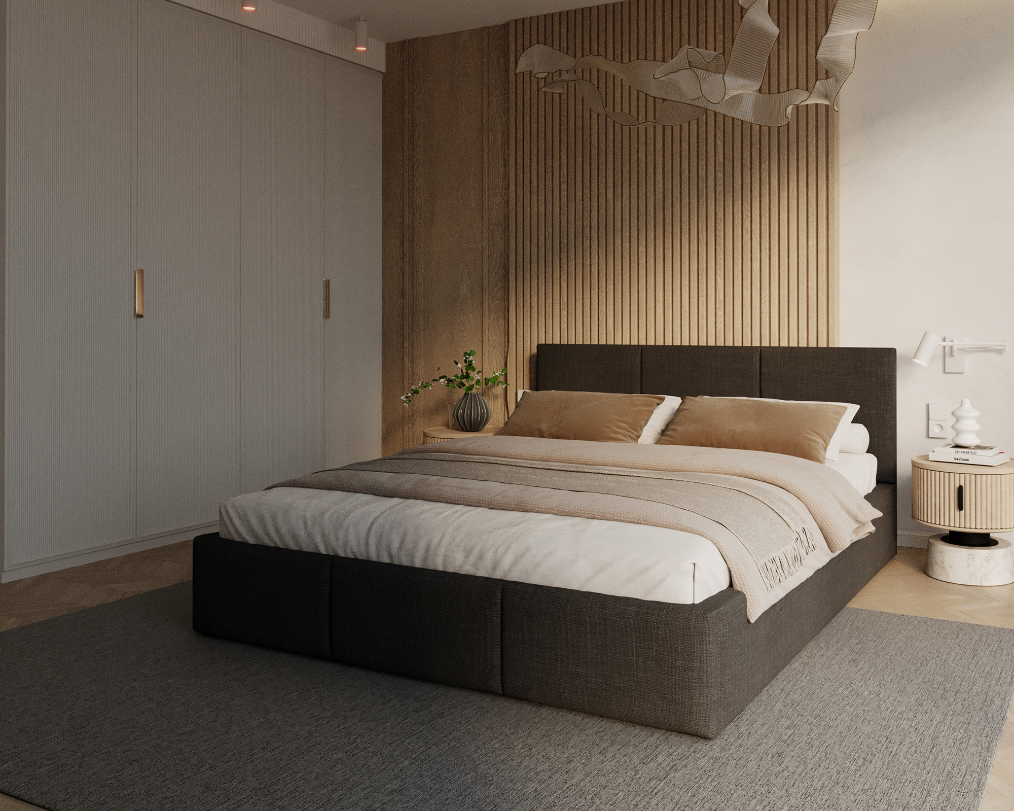 Čalouněná postel FRESIA 180x200cm Černá Ottawa s úložným prostorem kovový rošt