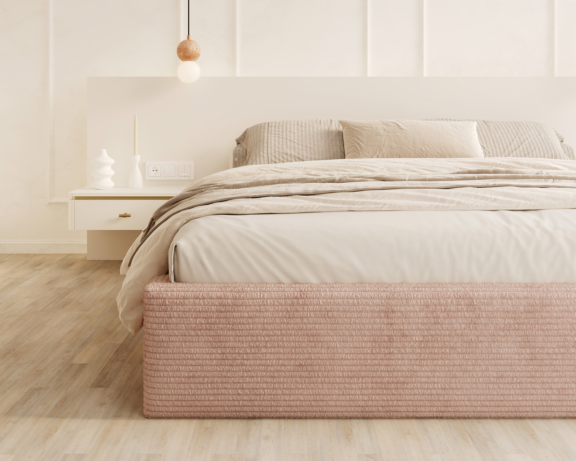 Čalouněná postel ORLANDO 180x200 Růžová Sztruks s úložným prostorem kovový rošt