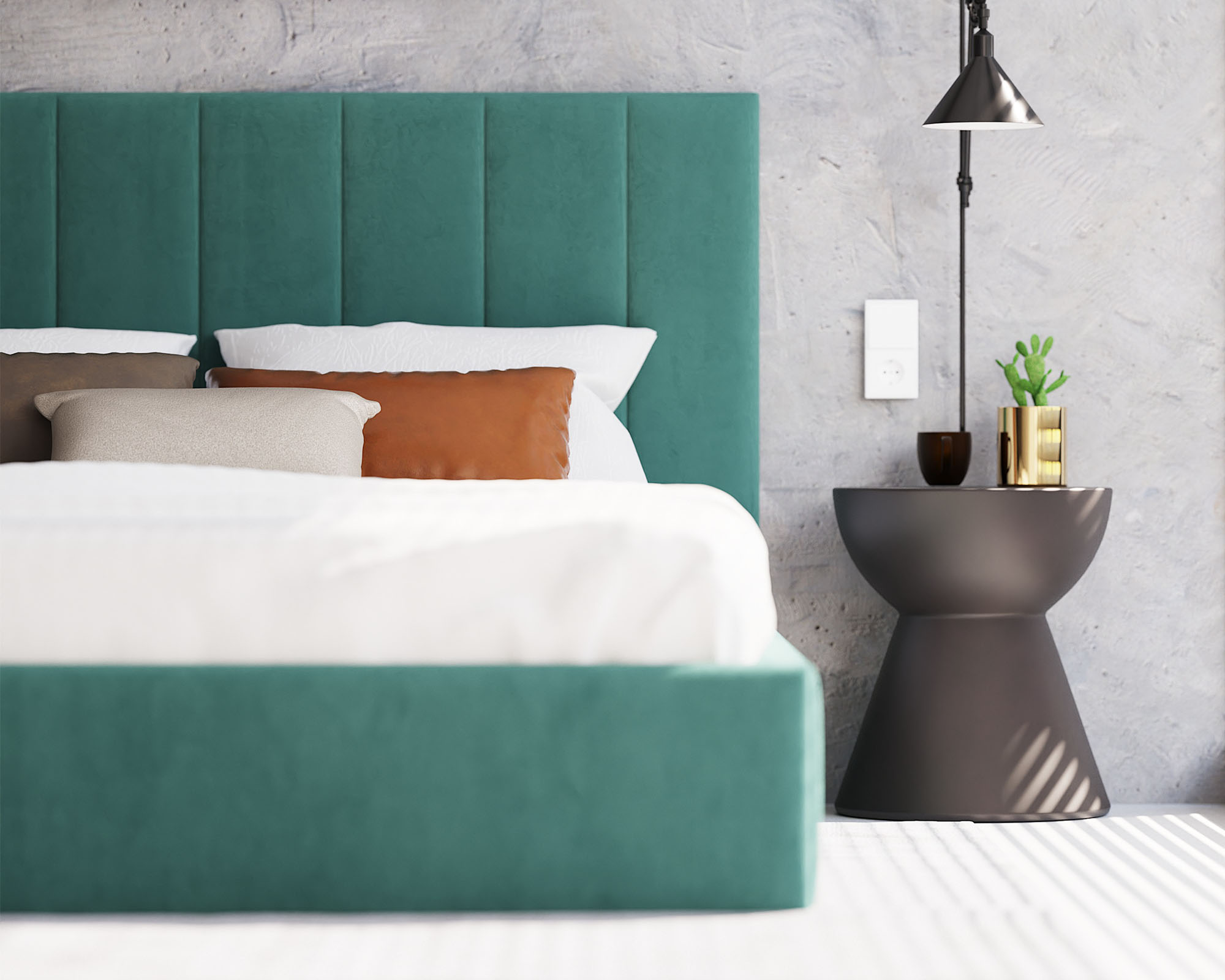 Čalouněná postel COLORADO 140x200 s kovovým zdvižným roštem TYRKYSOVÁ TRINITY