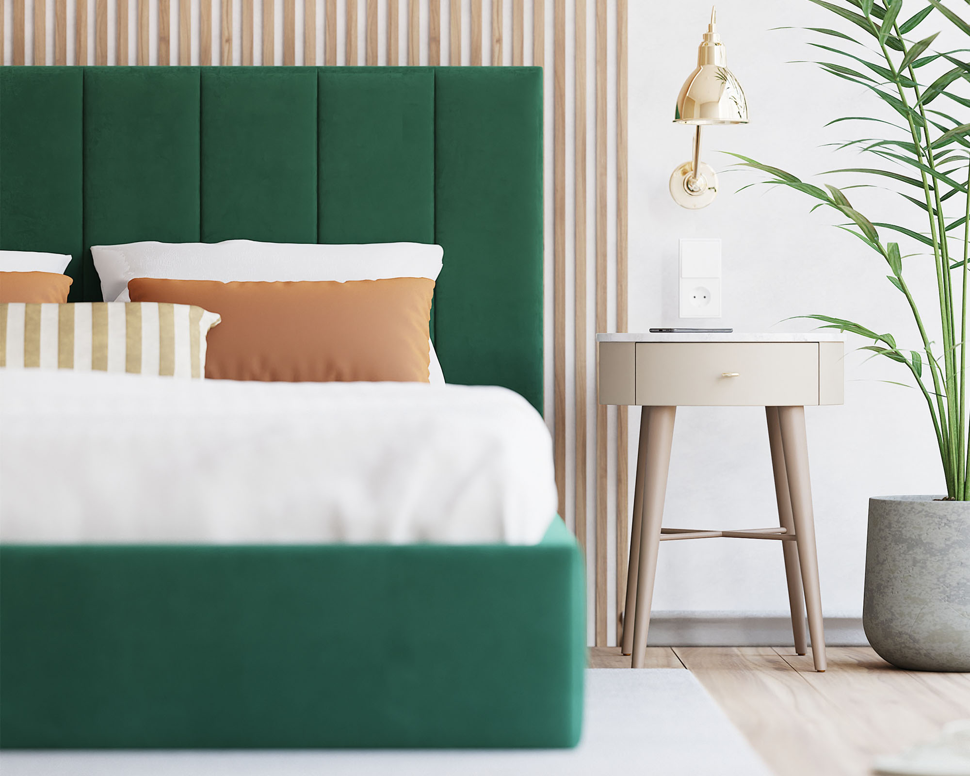 Čalouněná postel COLORADO 140x200 s kovovým zdvižným roštem ZELENÁ TRINITY