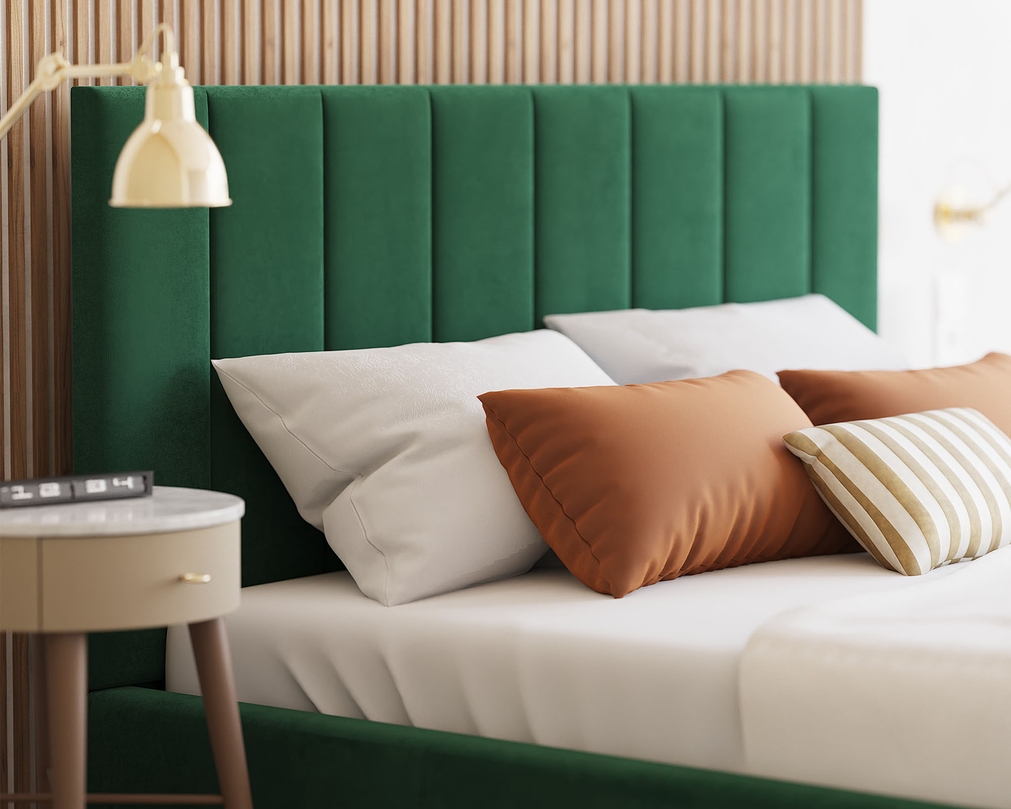 Čalouněná postel COLORADO 200x200 s kovovým zdvižným roštem ZELENÁ TRINITY