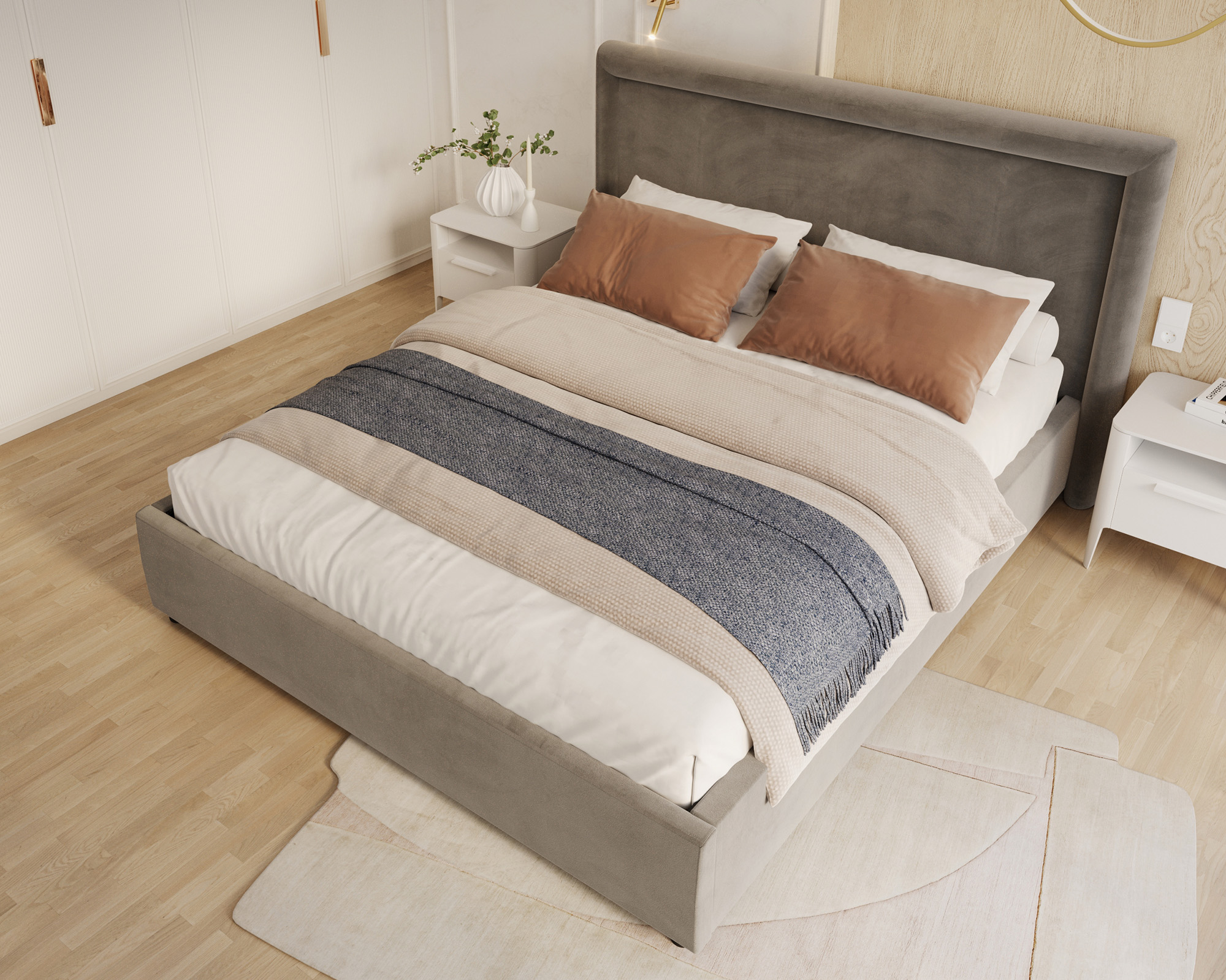 Čalouněná postel NOBILE 180x200 Tmavě šedá Paris s úložným prostorem kovový rošt