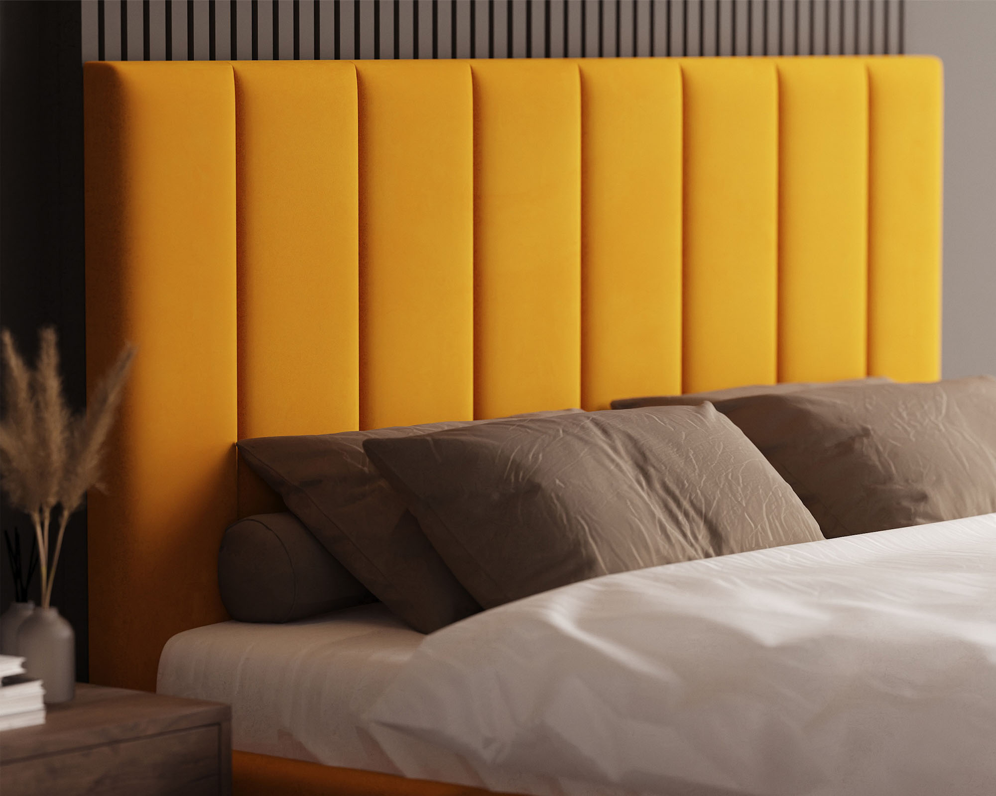 Čalouněná postel COLORADO 180x200 s kovovým zdvižným roštem ŽLUTÁ PARIS