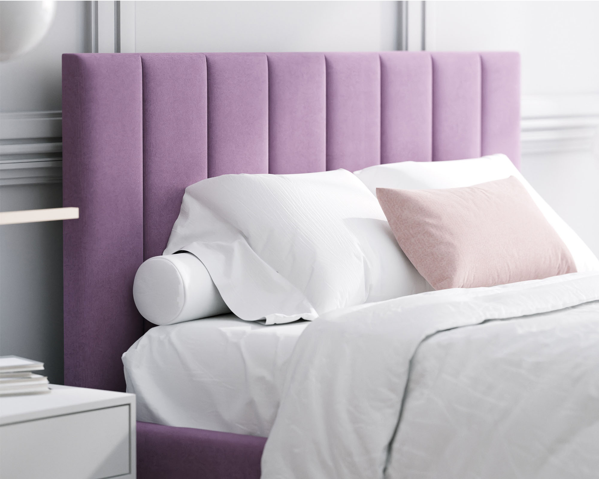 Čalouněná postel COLORADO 160x200 s kovovým zdvižným roštem FIALOVÁ PARIS