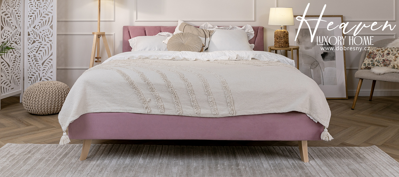 Čalouněná postel HEAVEN 120x200 Paris růžová