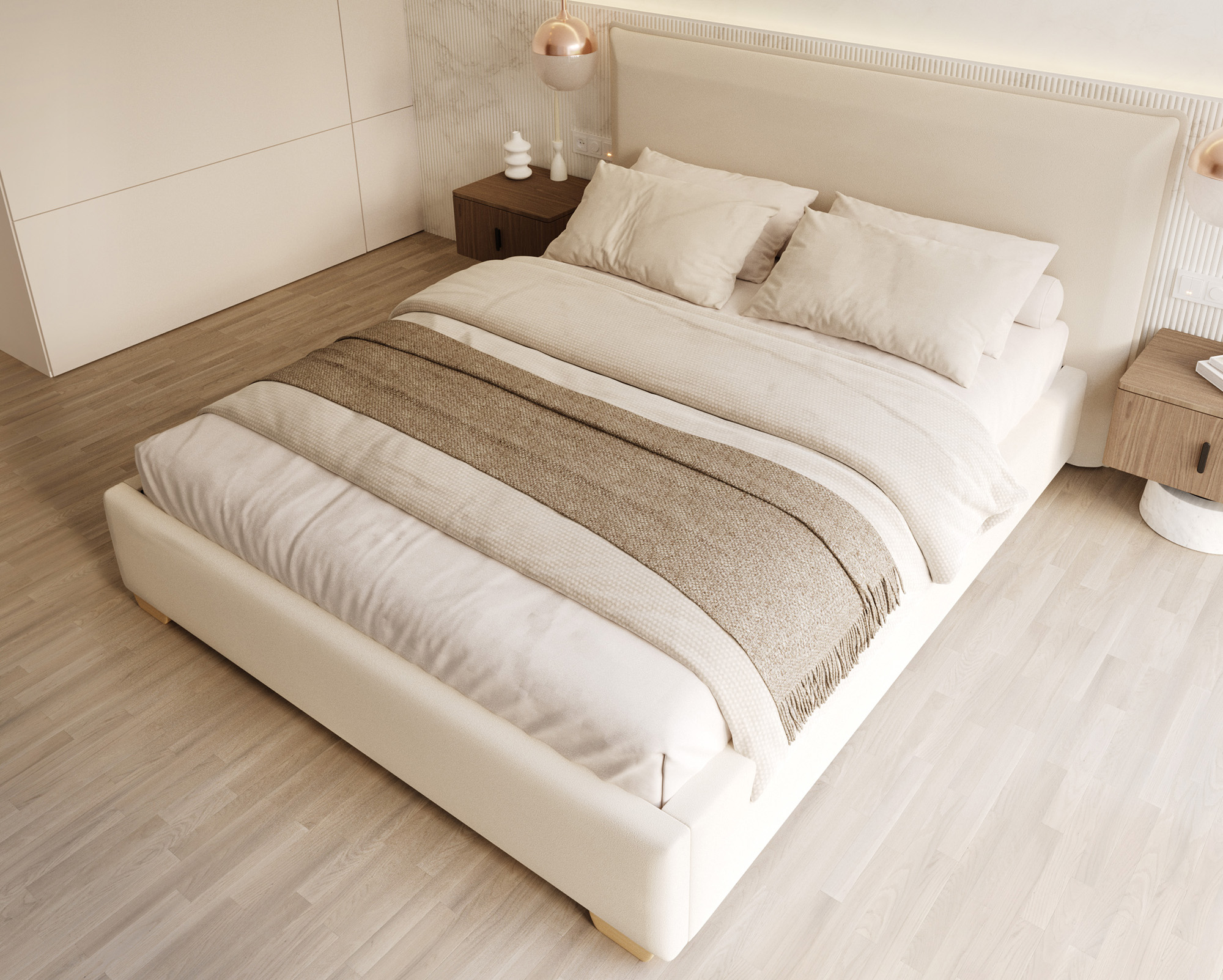 Čalouněná postel PERFETTO 160x200 s kovovým zdvižným roštem KRÉMOVÁ PARIS