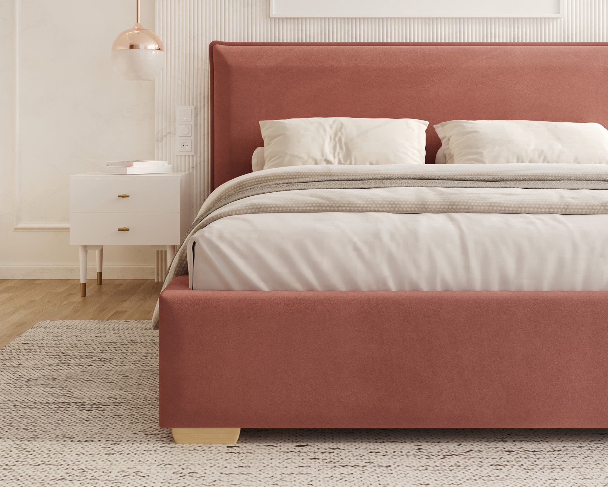 Čalouněná postel PERFETTO 160x200 s kovovým zdvižným roštem LOSOSOVÁ PARIS