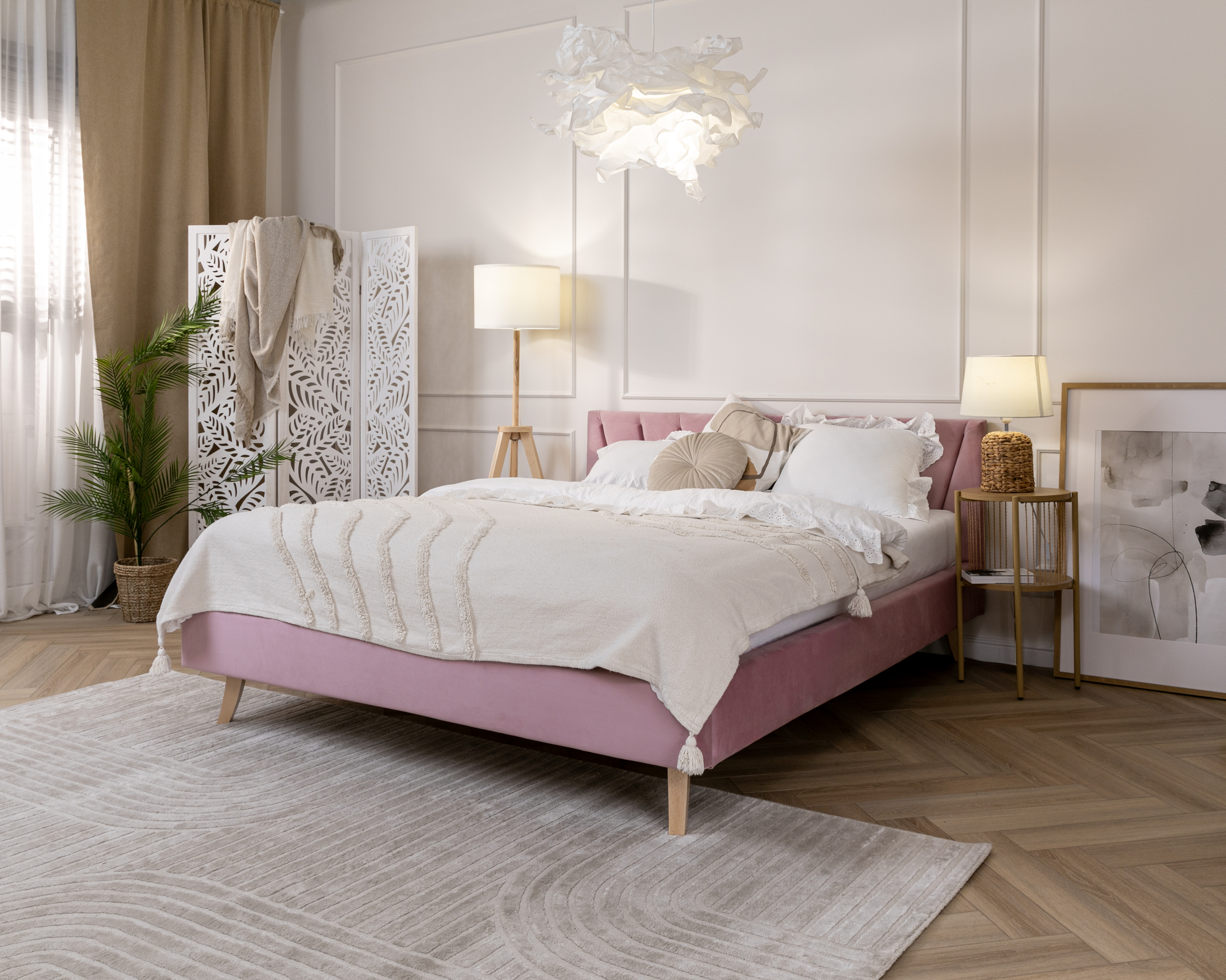 Čalouněná postel HEAVEN 180x200 Paris světle šedá