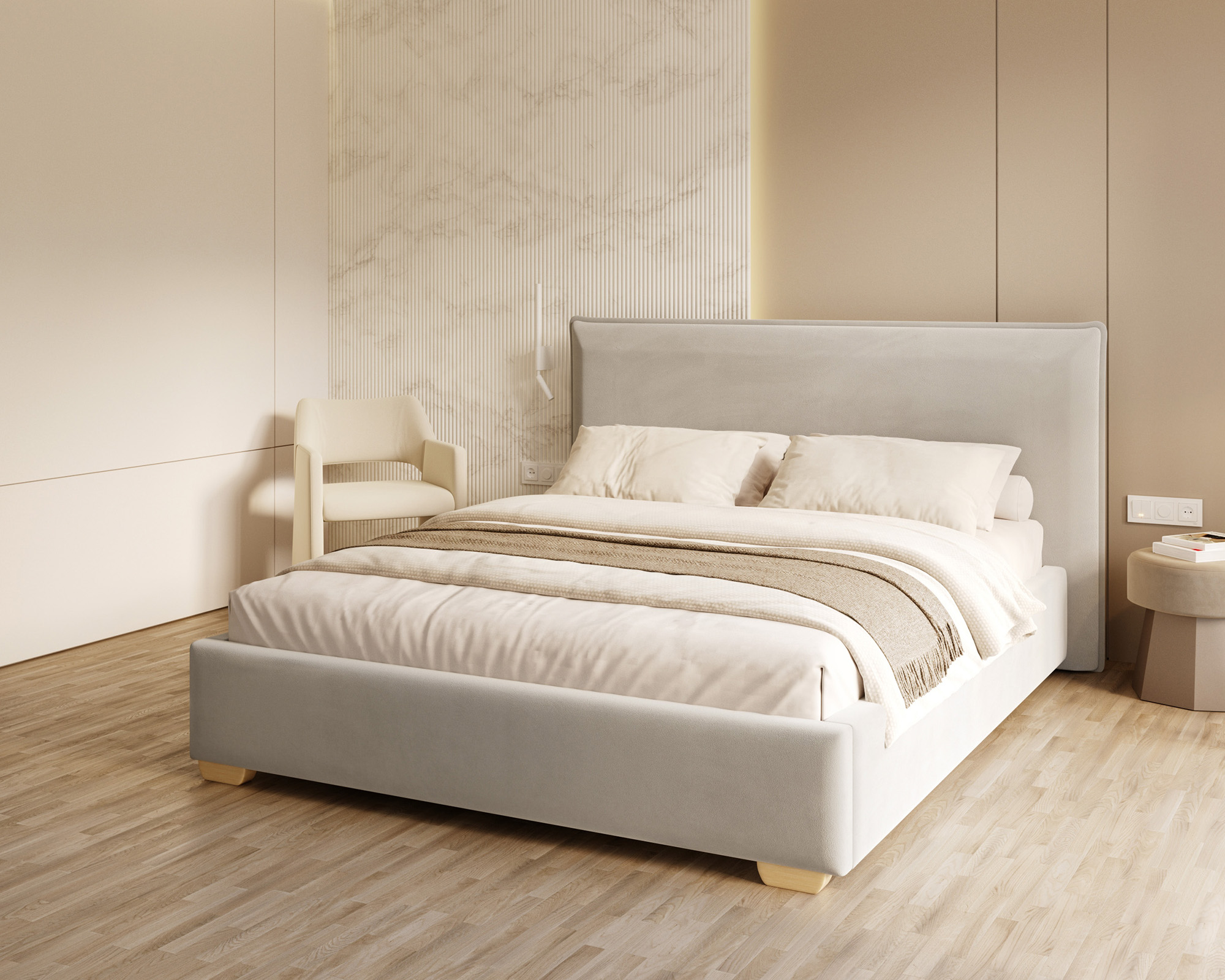 Čalouněná postel PERFETTO 180x200 s kovovým zdvižným roštem SVĚTLE ŠEDÁ PARIS