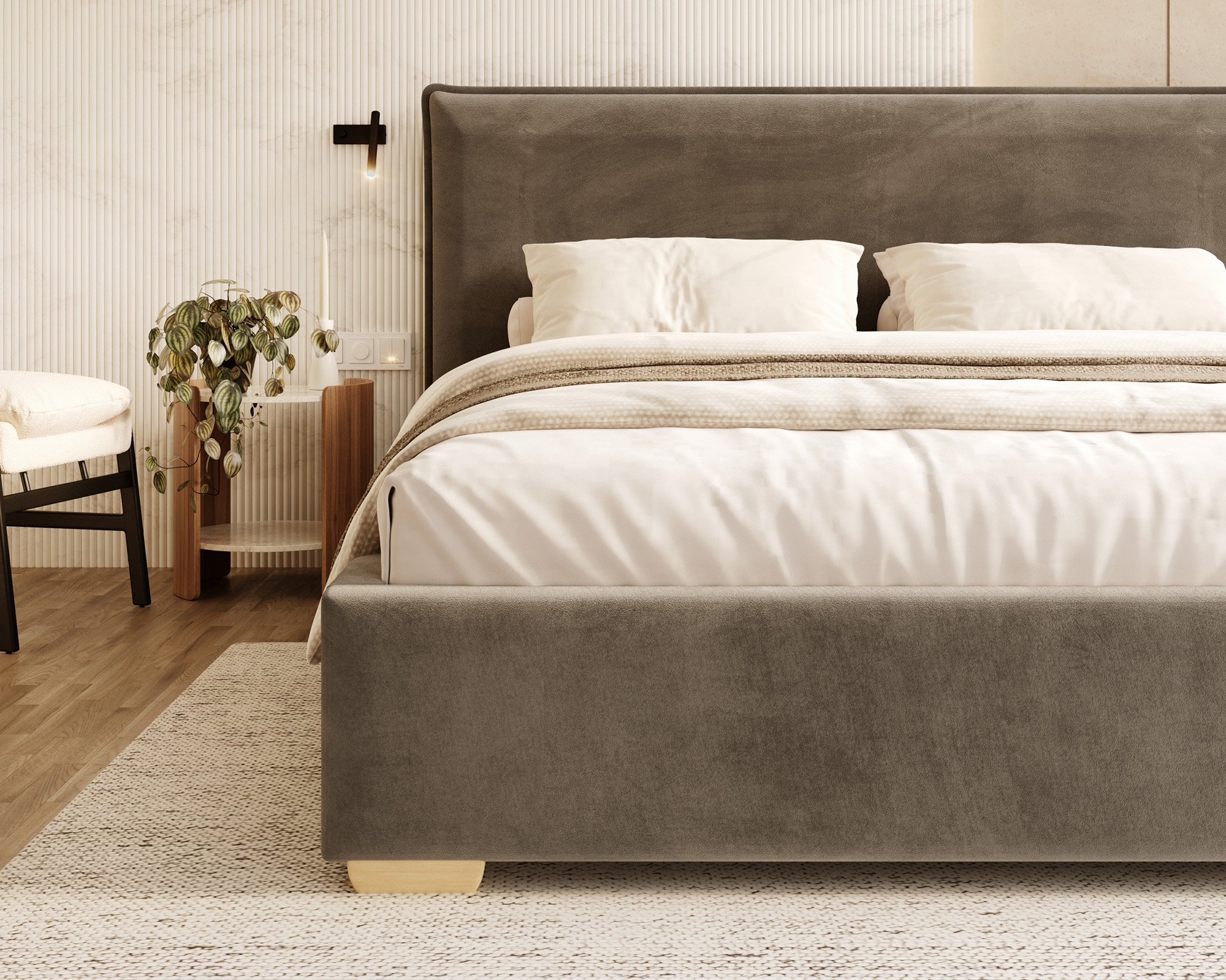 Čalouněná postel PERFETTO 160x200 s kovovým zdvižným roštem TMAVĚ ŠEDÁ PARIS