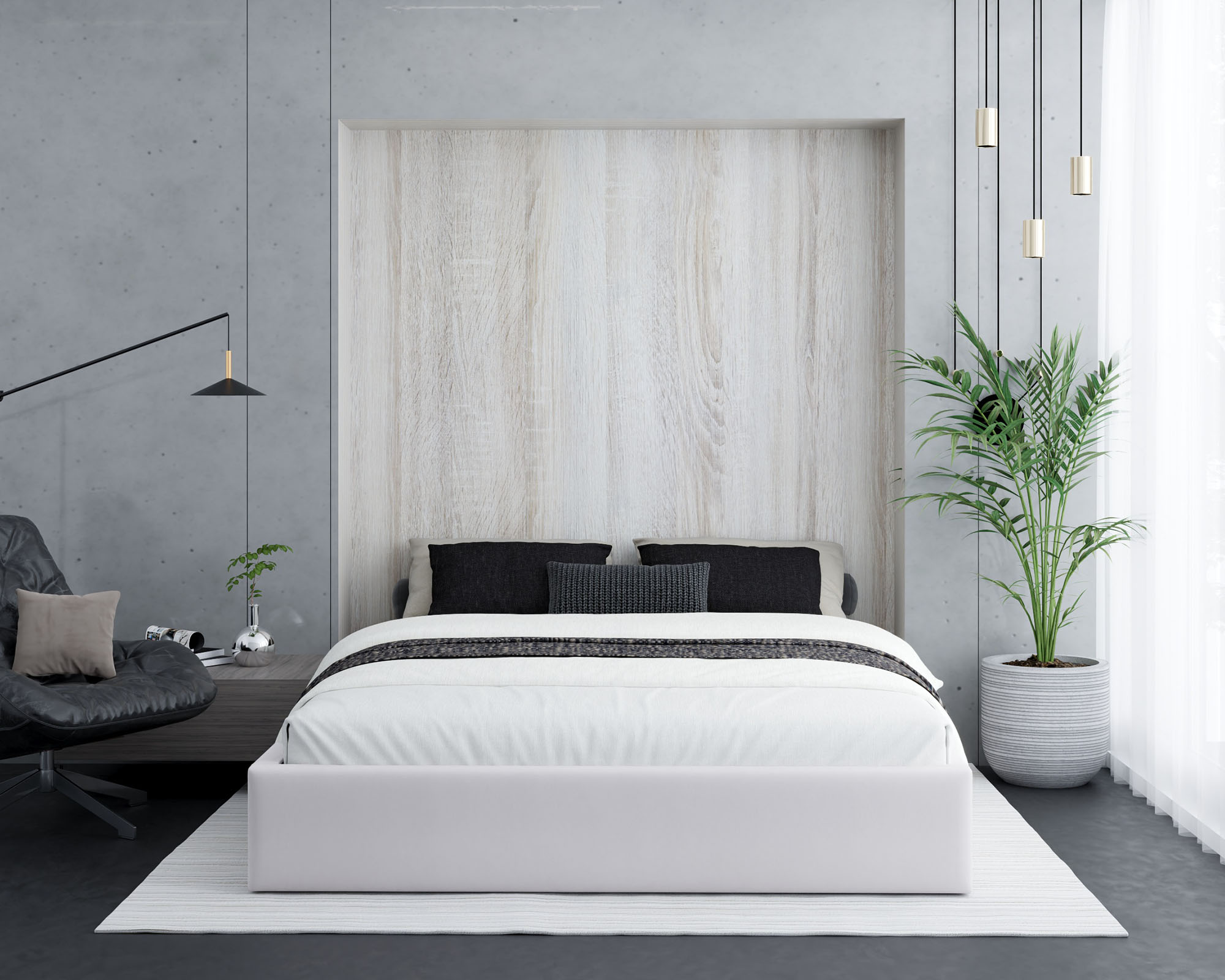 Čalouněná postel ORLANDO 120x200 Bílá PARIS s úložným prostorem kovový rošt