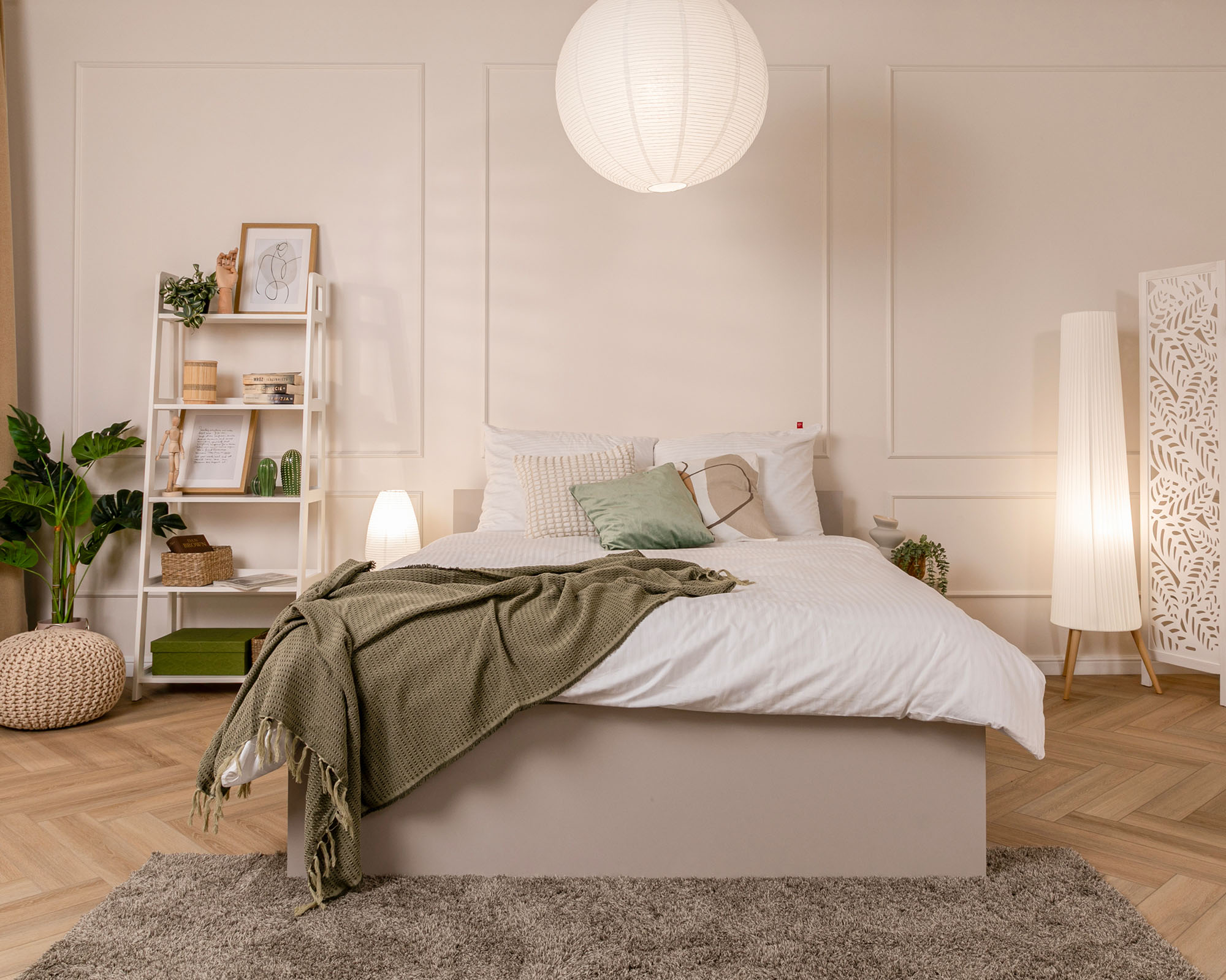 Postel PANAMA 160x200 s dřevěným zdvižným roštem BÉŽOVÁ