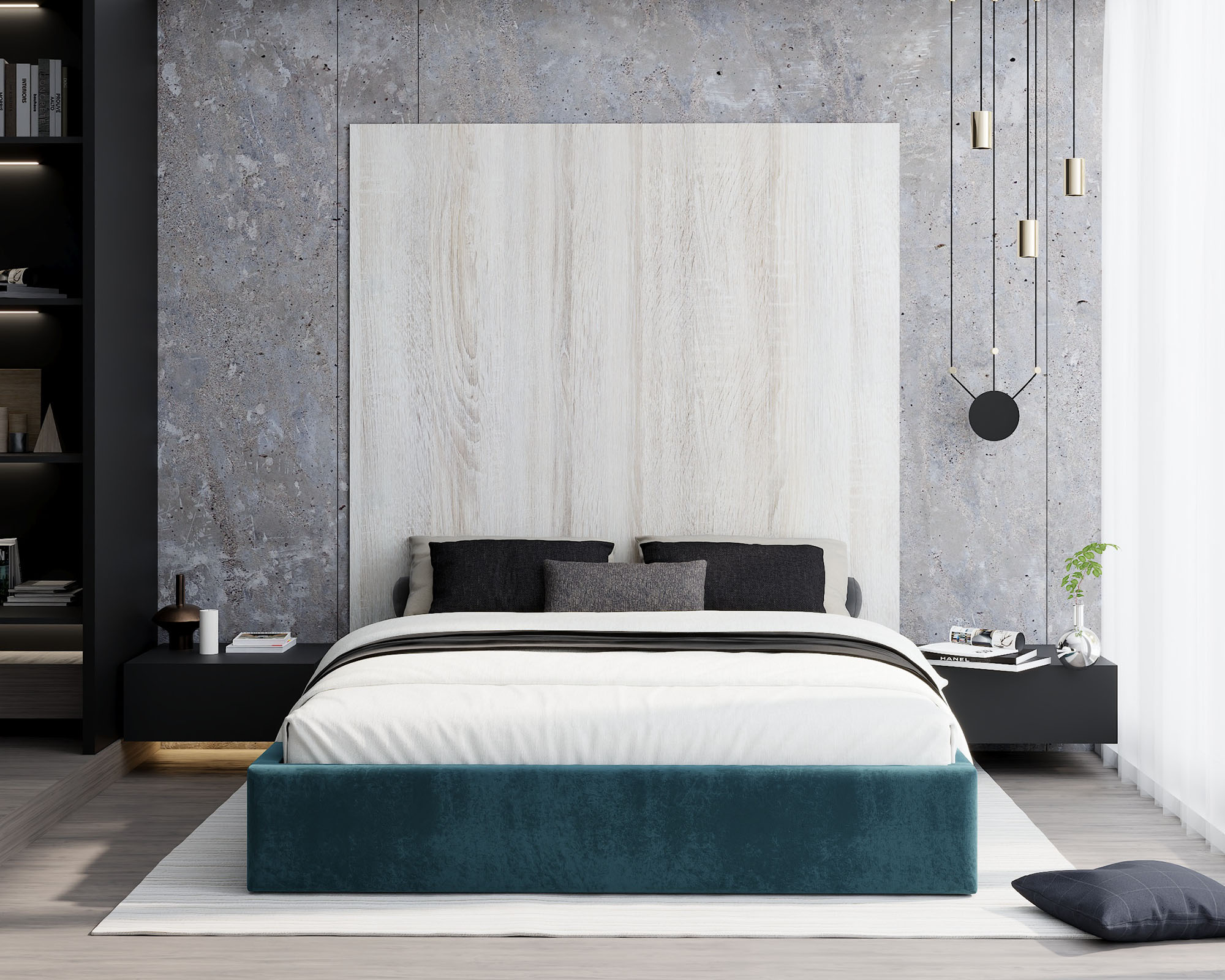 Čalouněná postel ORLANDO 120x200 Modrá PARIS s úložným prostorem kovový rošt