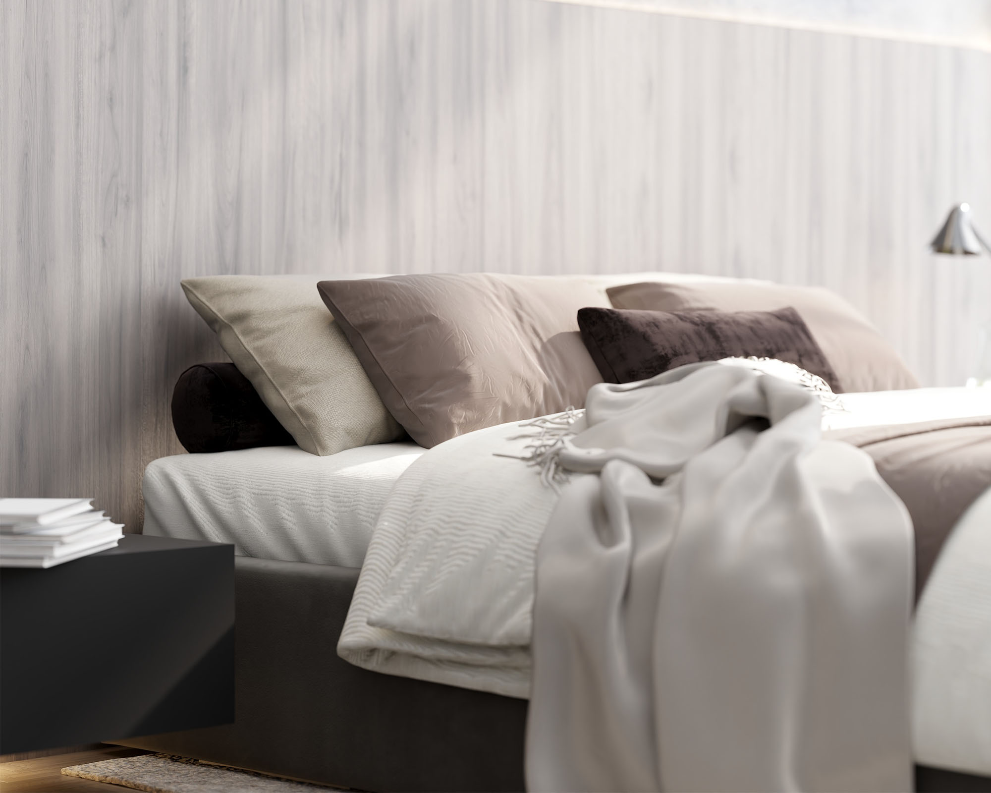 Čalouněná postel ORLANDO 160x200 Tmavě šedá PARIS s úložným prostorem kovový rošt