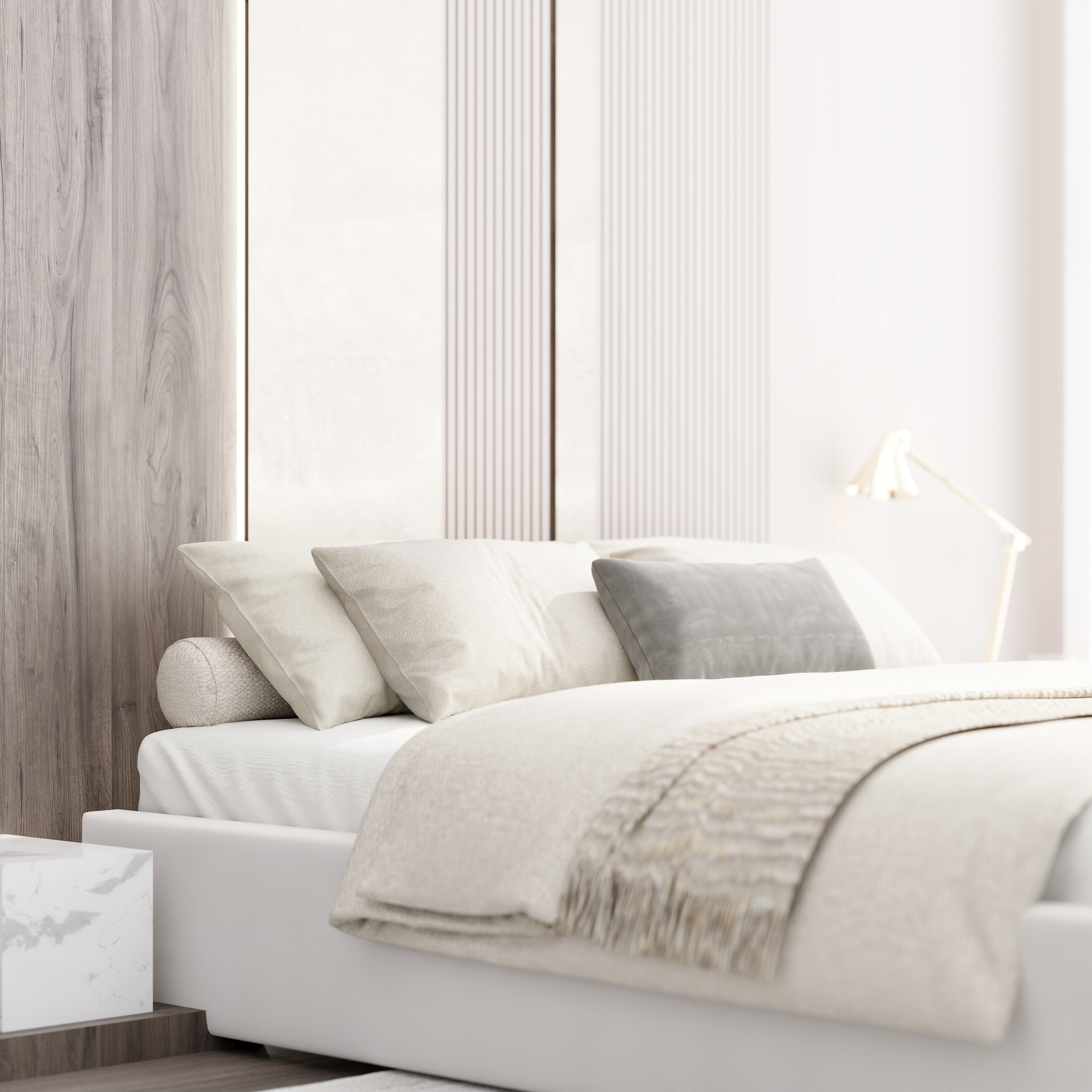 Čalouněná postel ORLANDO 120x200 Bílá TRINITY s úložným prostorem kovový rošt