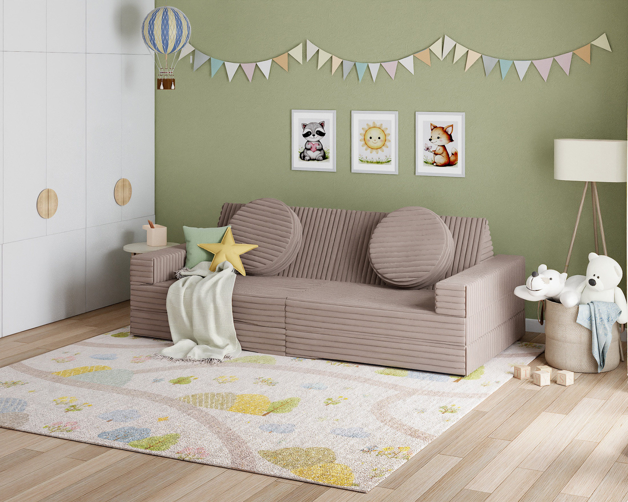 Rozkládací pohovka VARIANT HNĚDÁ SZTRUKS 160x80