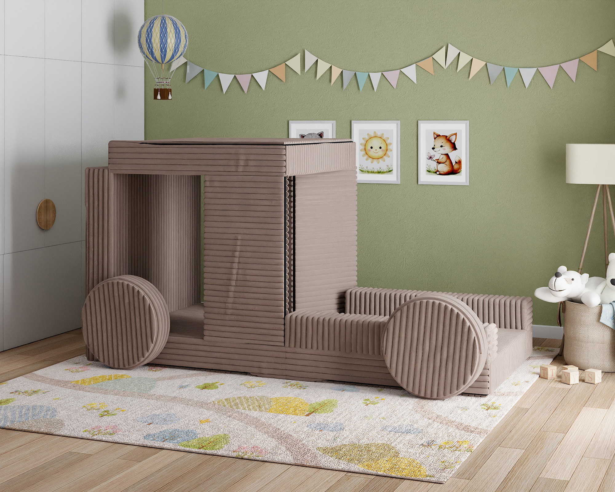 Rozkládací pohovka VARIANT HNĚDÁ SZTRUKS 160x80