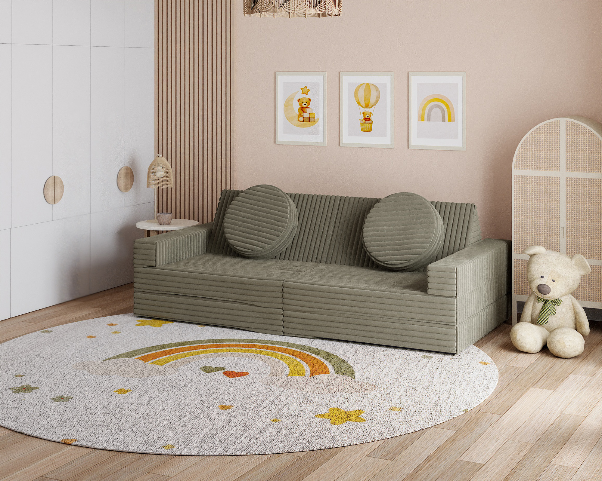 Rozkládací pohovka VARIANT OLIVOVĚ ZELENÁ SZTRUKS 160x80