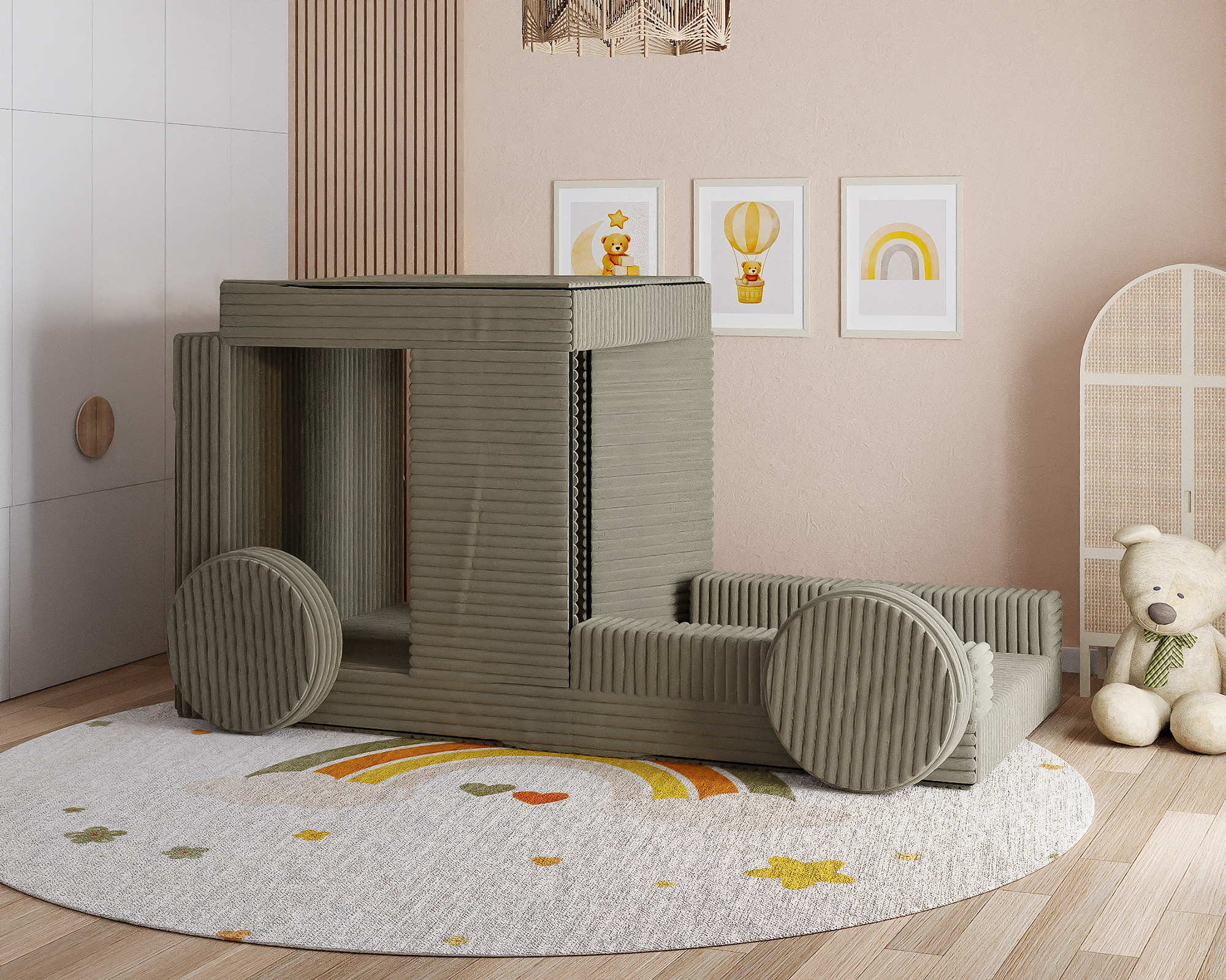 Rozkládací pohovka VARIANT OLIVOVĚ ZELENÁ SZTRUKS 160x80