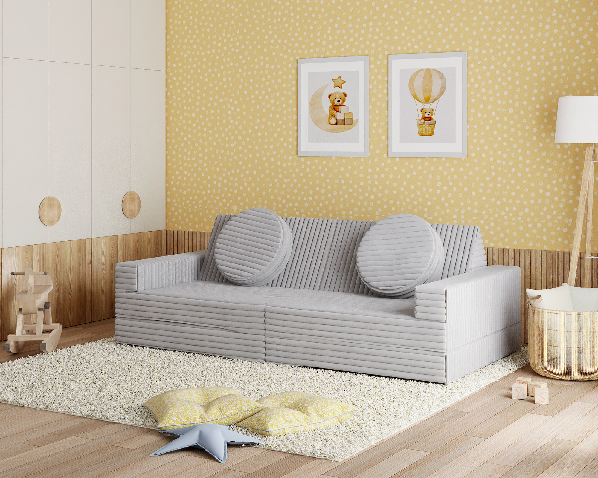 Rozkládací pohovka VARIANT ŠEDÁ SZTRUKS 160x80