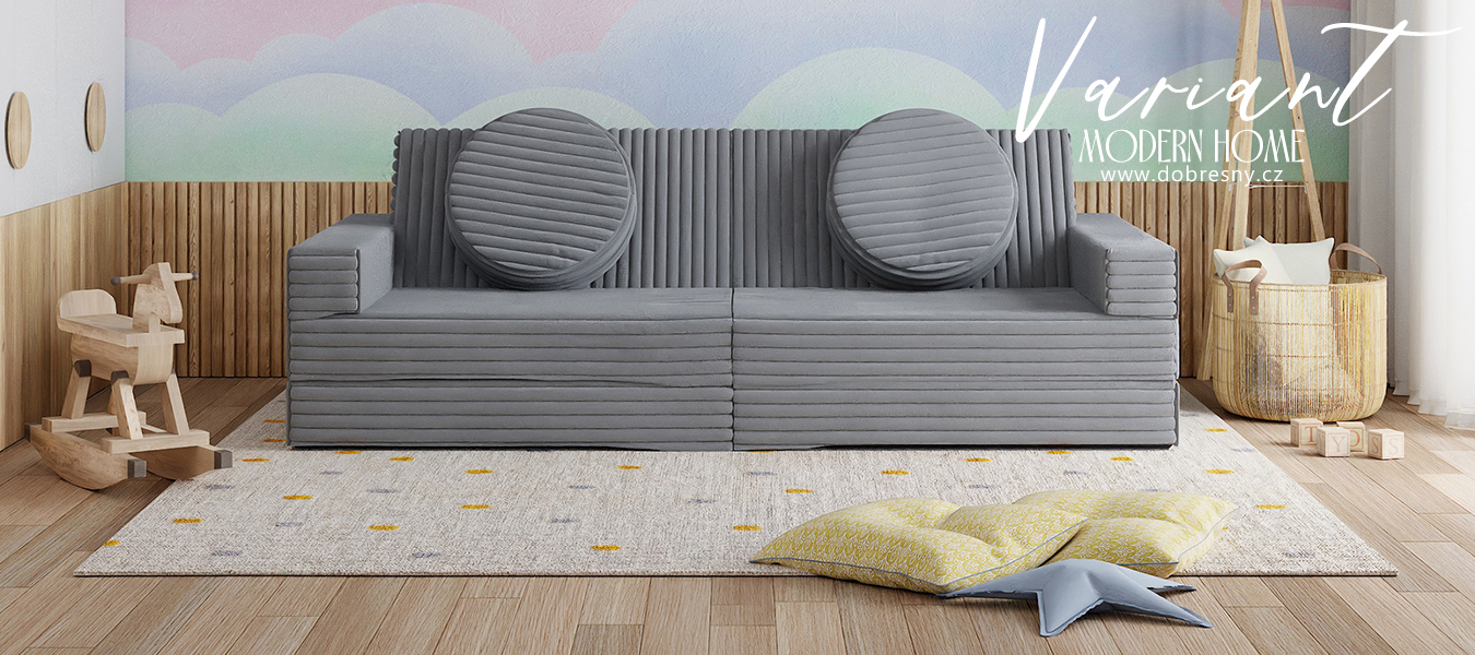 Rozkládací pohovka VARIANT TMAVĚ ŠEDÁ SZTRUKS 160x80