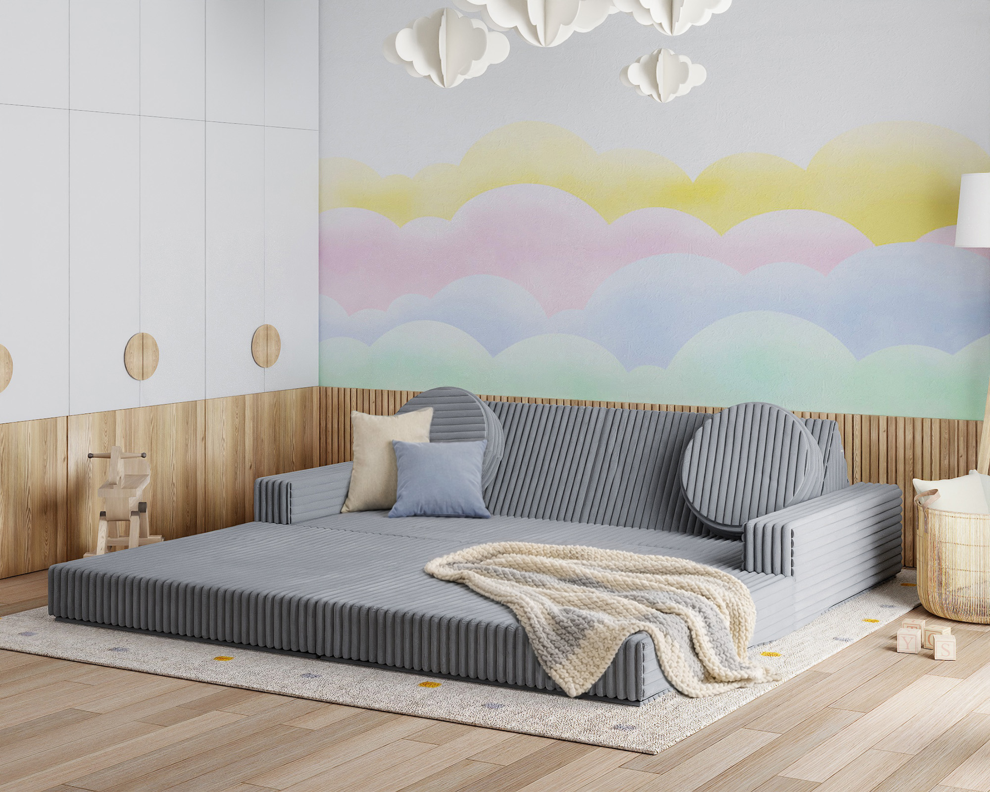 Rozkládací pohovka VARIANT TMAVĚ ŠEDÁ SZTRUKS 160x80