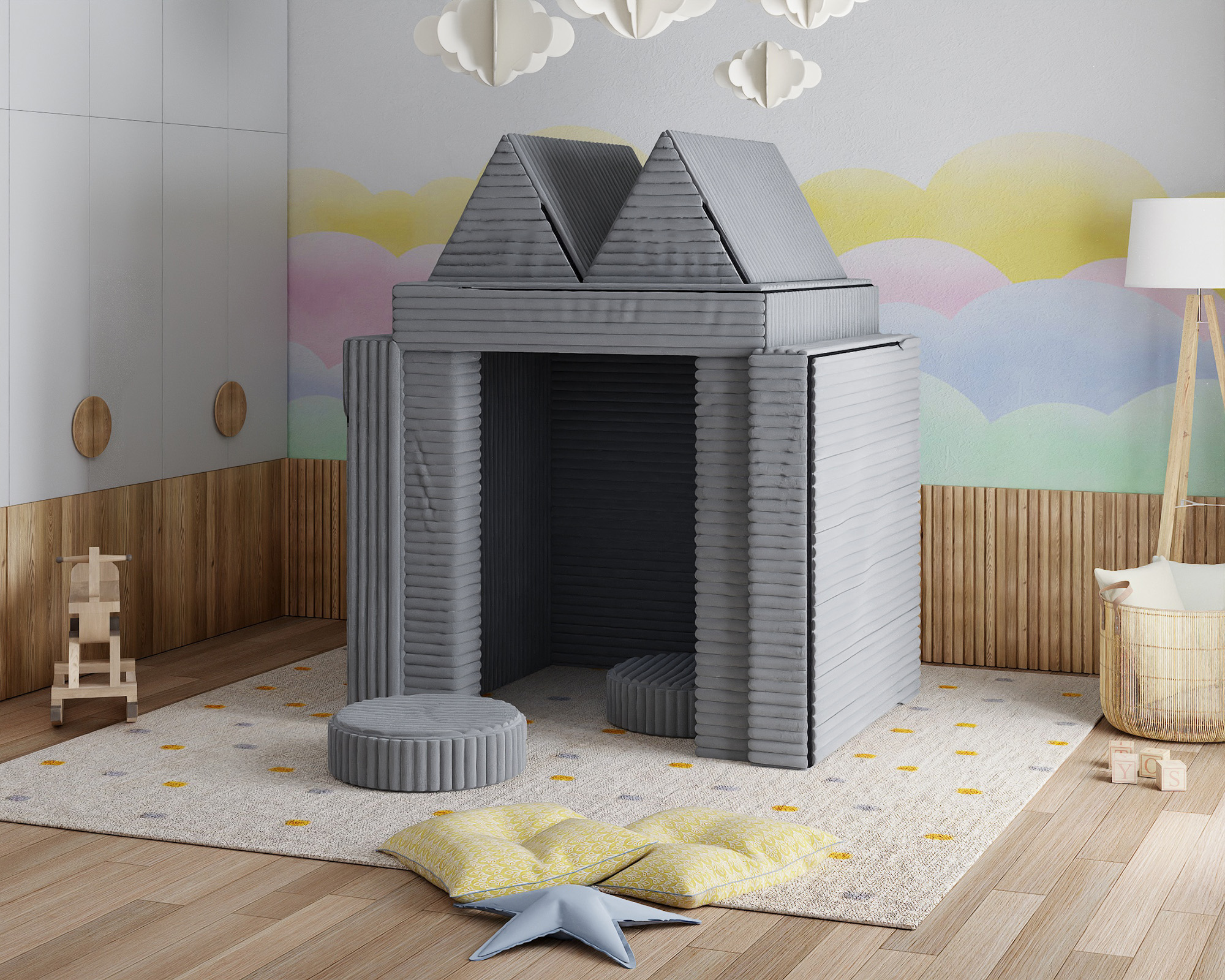 Rozkládací pohovka VARIANT TMAVĚ ŠEDÁ SZTRUKS 160x80