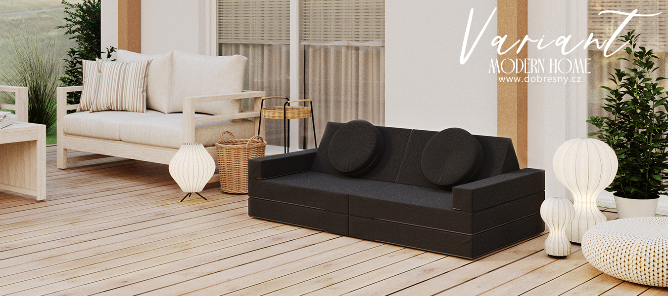 Rozkládací pohovka VARIANT ČERNÁ voděodoná 160x80