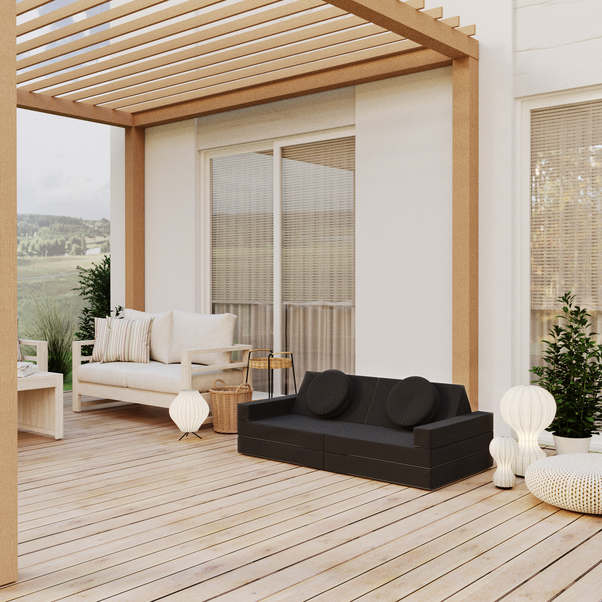 Rozkládací pohovka VARIANT ČERNÁ voděodoná 160x80