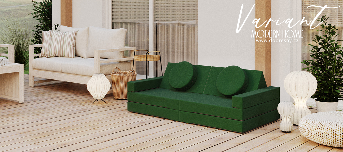 Rozkládací pohovka VARIANT ZELENÁ voděodoná 160x80