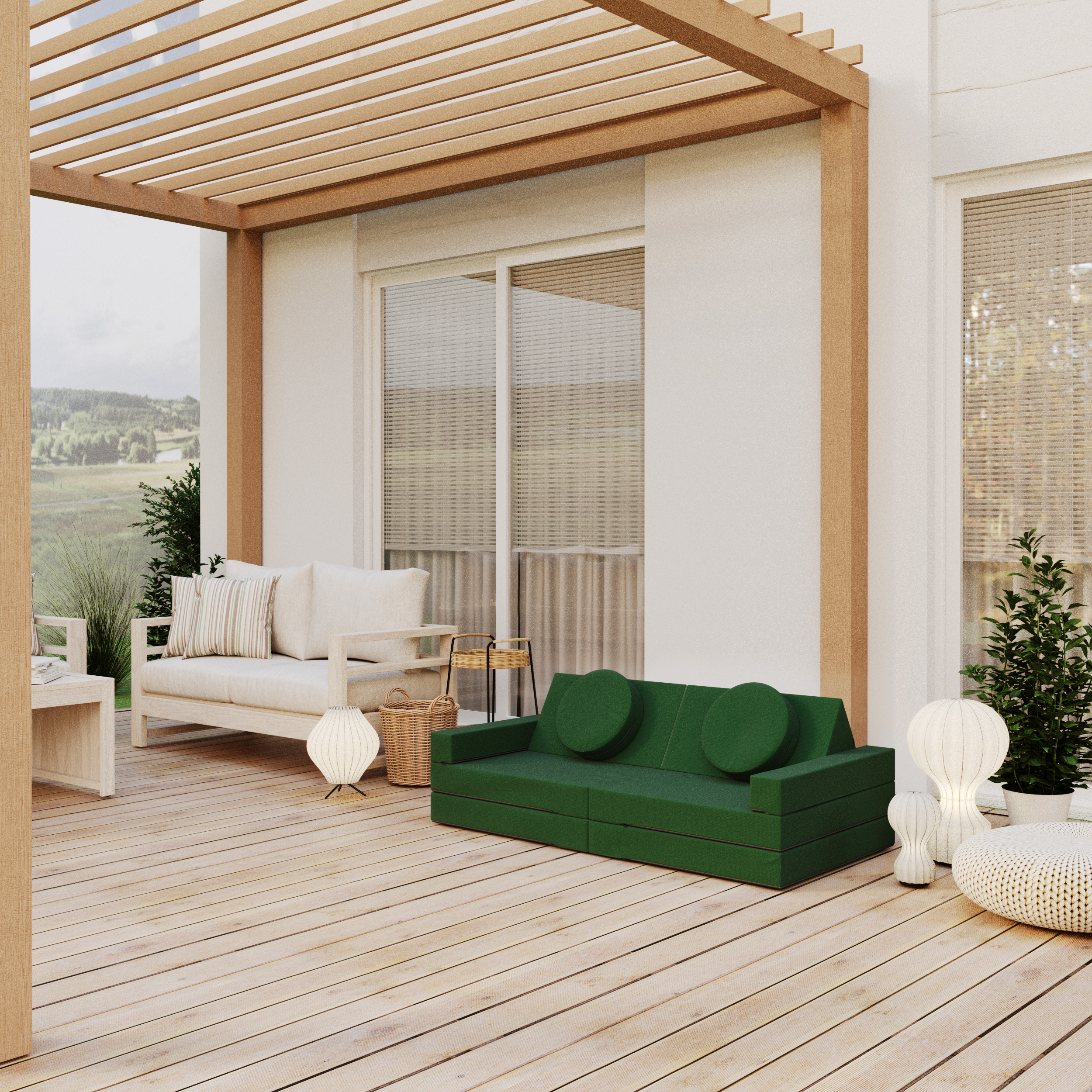 Rozkládací pohovka VARIANT ZELENÁ voděodoná 160x80