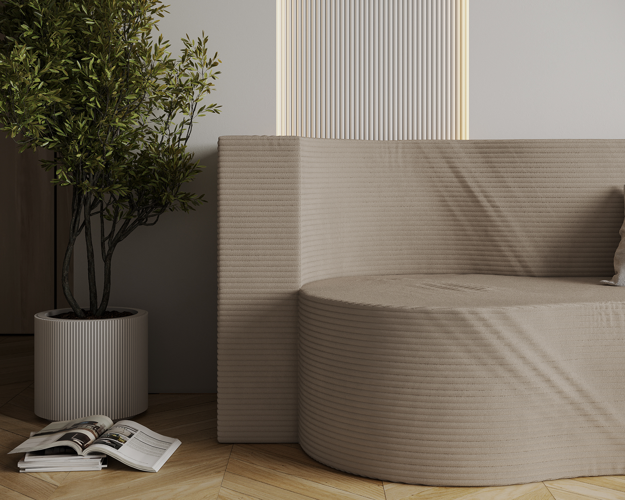 Rozkládací pohovka TWIST BÉŽOVÁ SZTRUKS 120x200