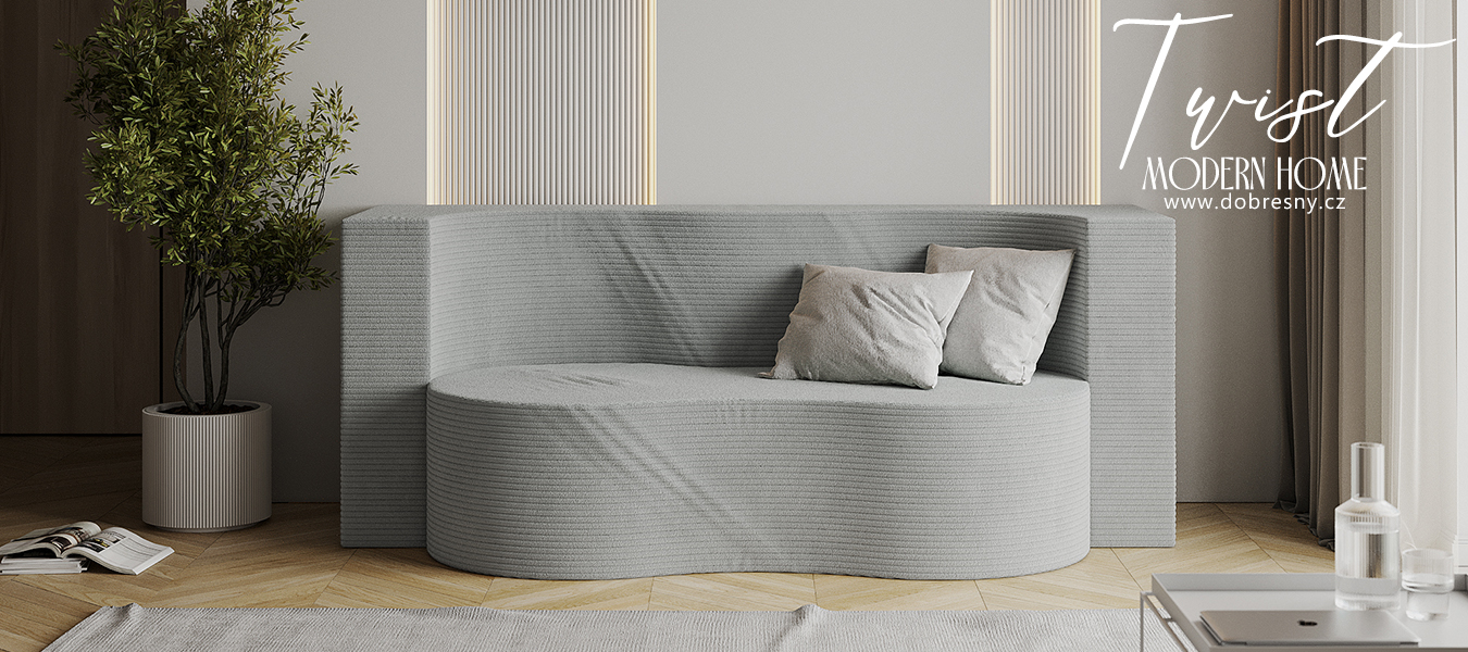 Rozkládací pohovka TWIST ŠEDÁ SZTRUKS 120x200