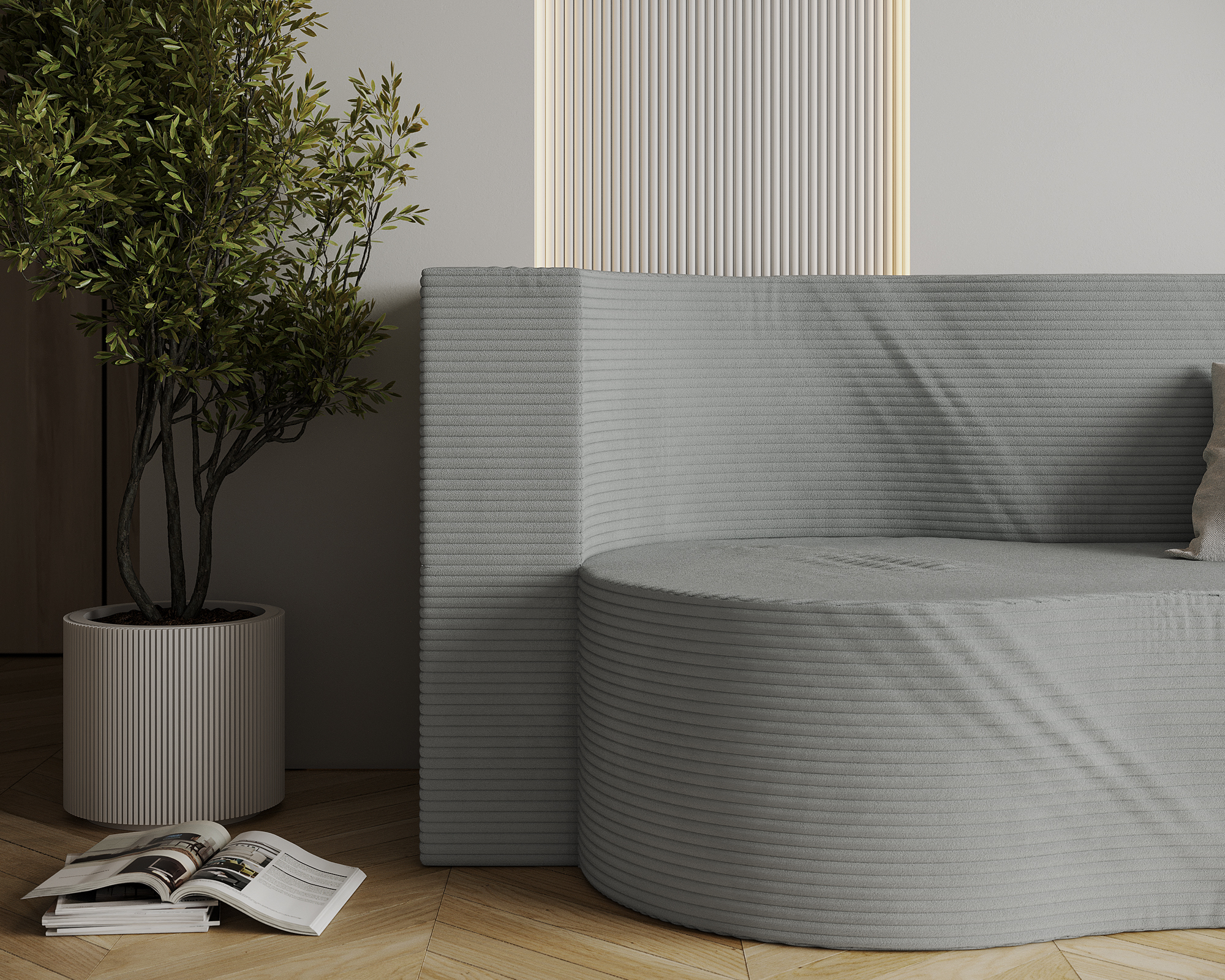 Rozkládací pohovka TWIST ŠEDÁ SZTRUKS 120x200