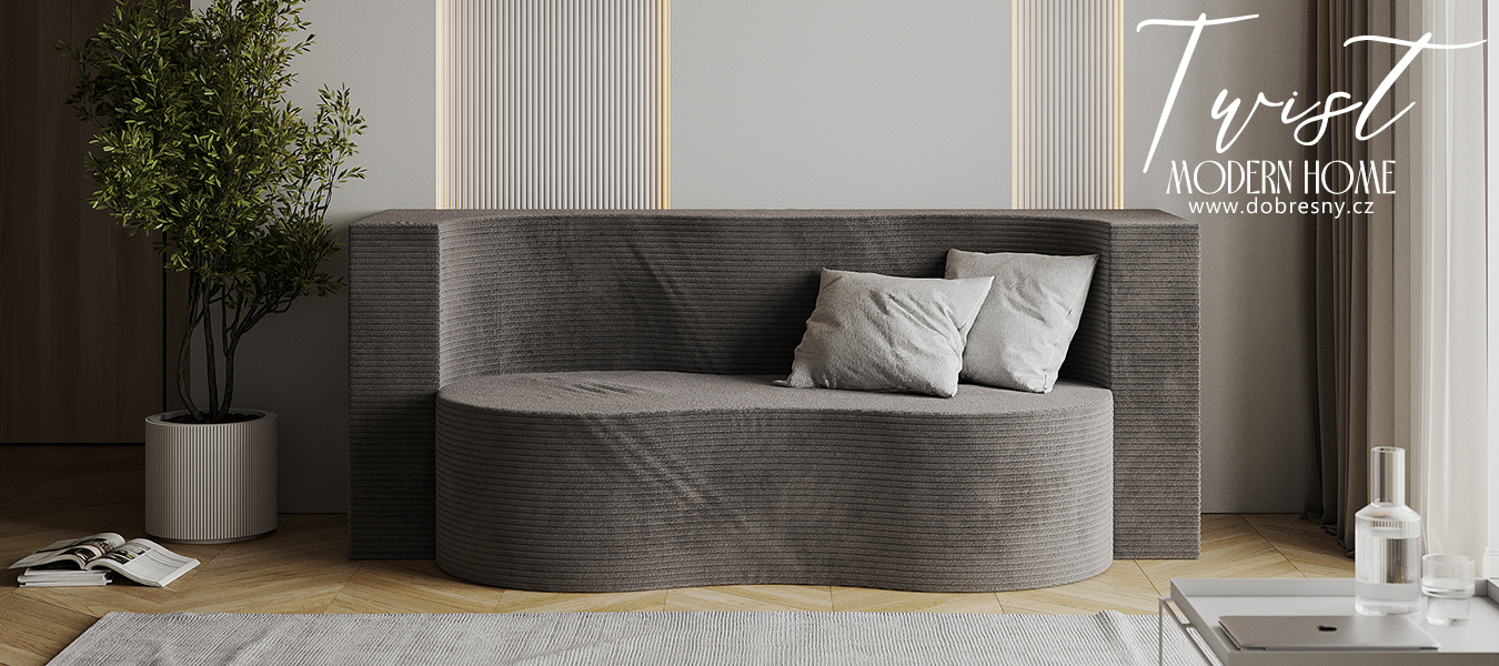 Rozkládací pohovka TWIST TMAVĚ ŠEDÁ SZTRUKS 120x200