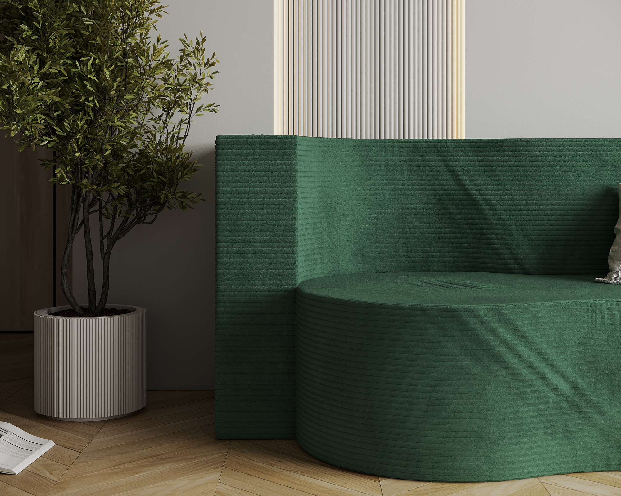 Rozkládací pohovka TWIST ZELENÁ SZTRUKS 120x200