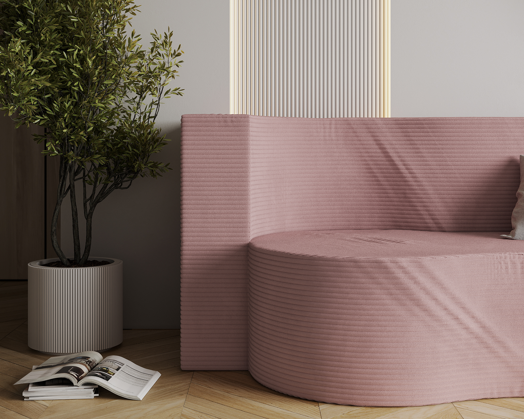 Rozkládací pohovka TWIST RŮŽOVÁ SZTRUKS 120x200