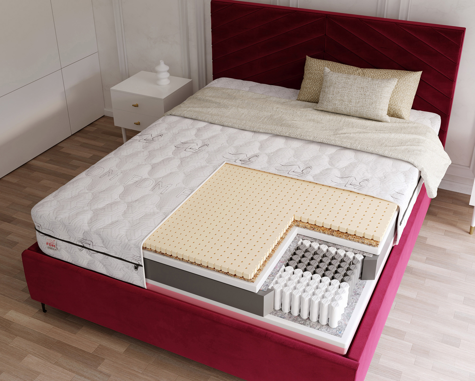 Taštičková matrace VENETO CARBON 180x200x22cm