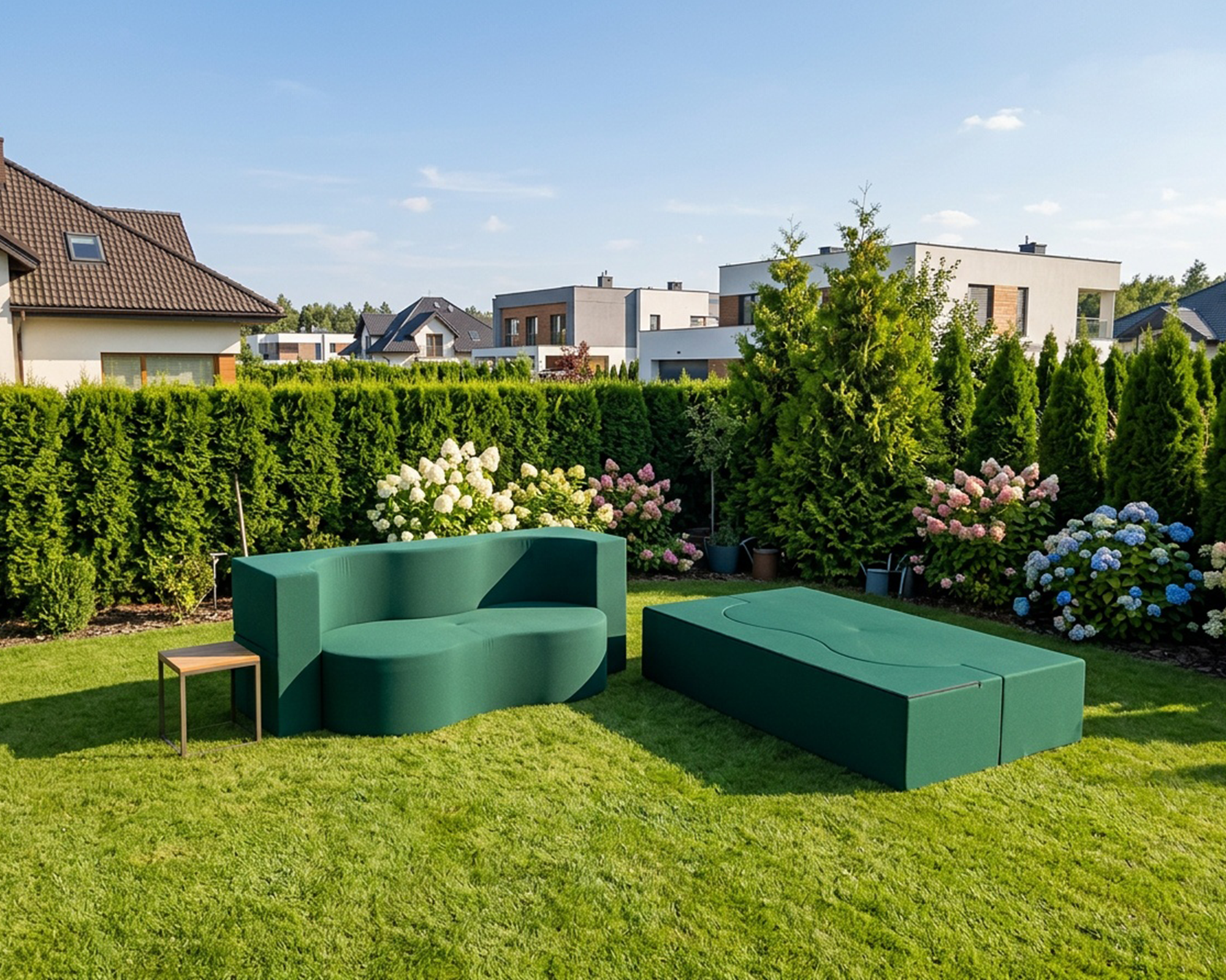 Rozkládací pohovka TWIST GARDEN ZELENÁ voděodoná 120x200