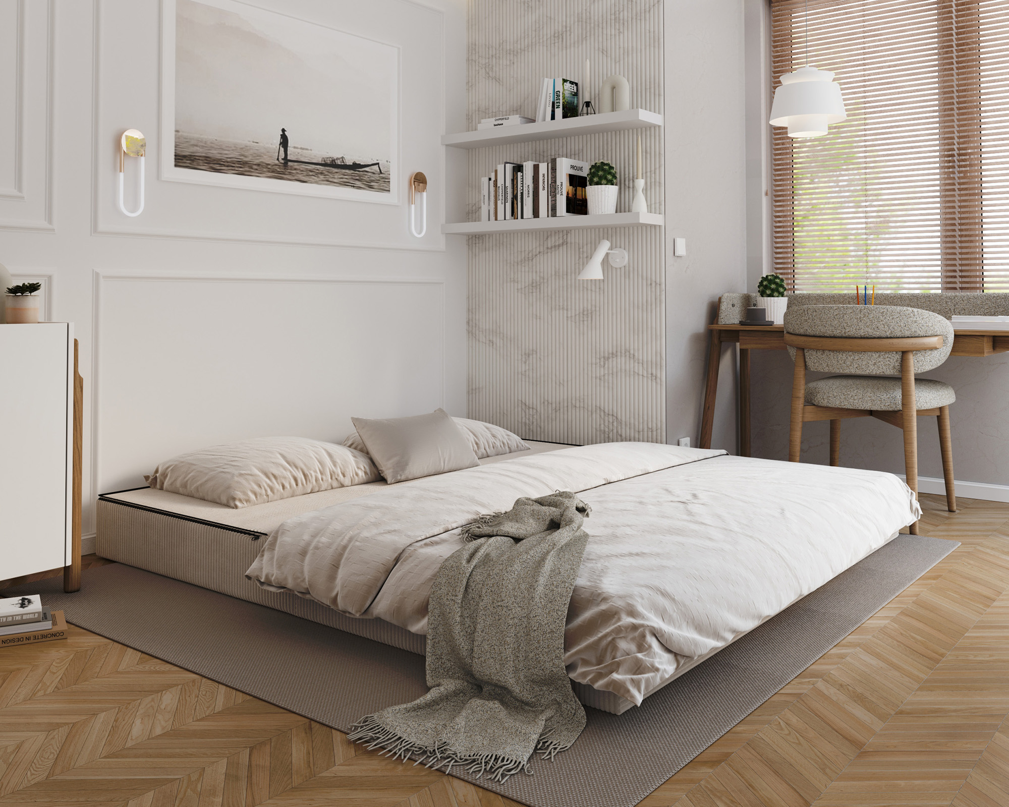 Rozkládací pohovka AVIO KRÉMOVÁ SZTRUKS 200x200