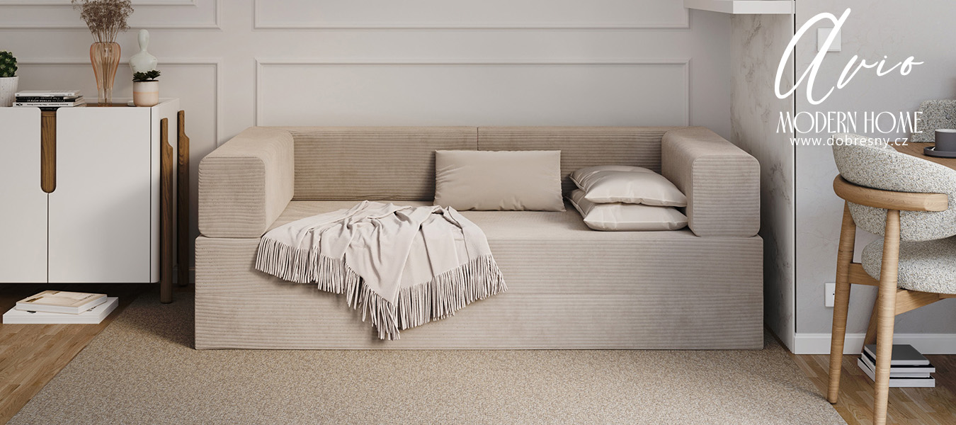 Rozkládací pohovka AVIO BÉŽOVÁ SZTRUKS 200x200