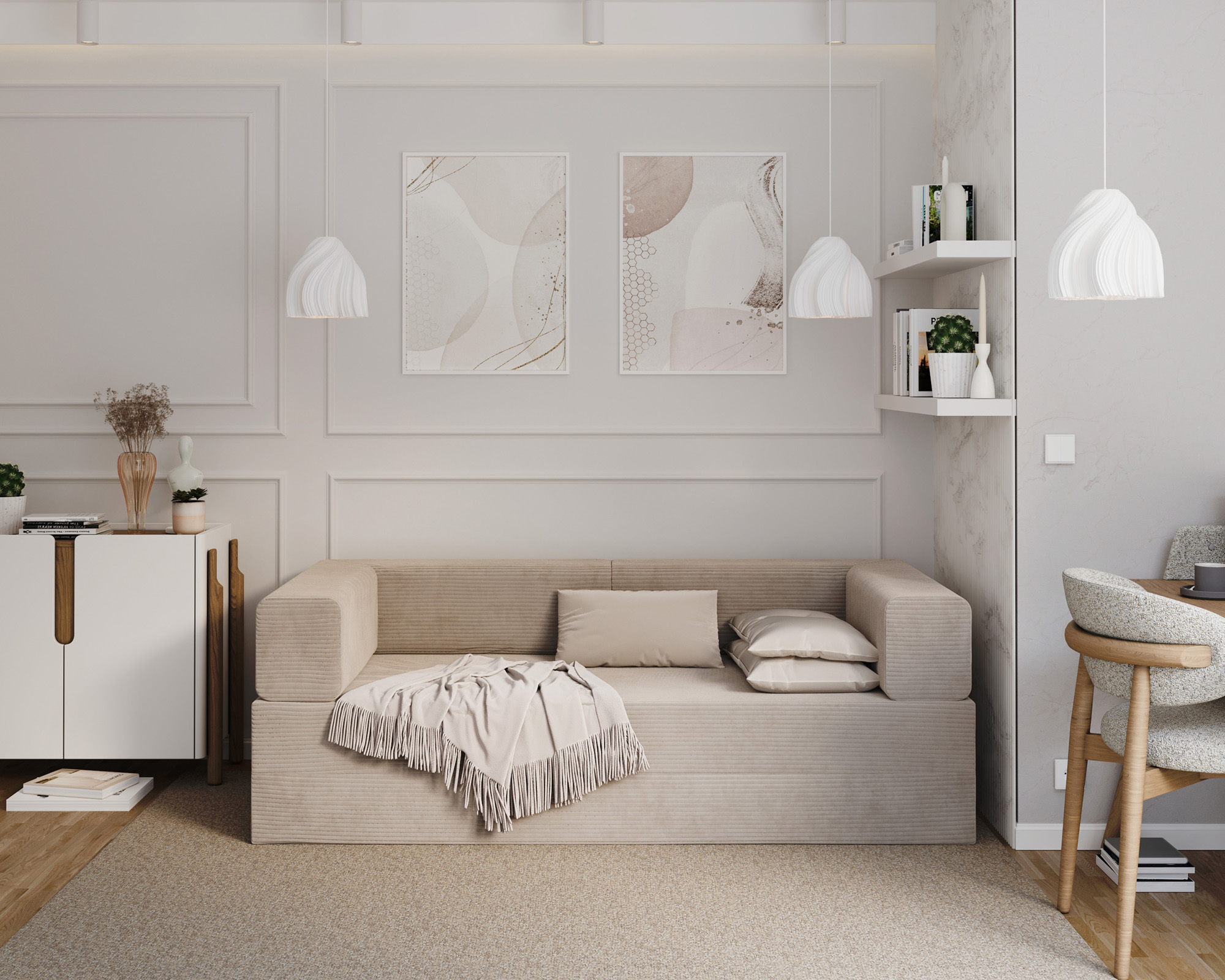 Rozkládací pohovka AVIO BÉŽOVÁ SZTRUKS 200x200