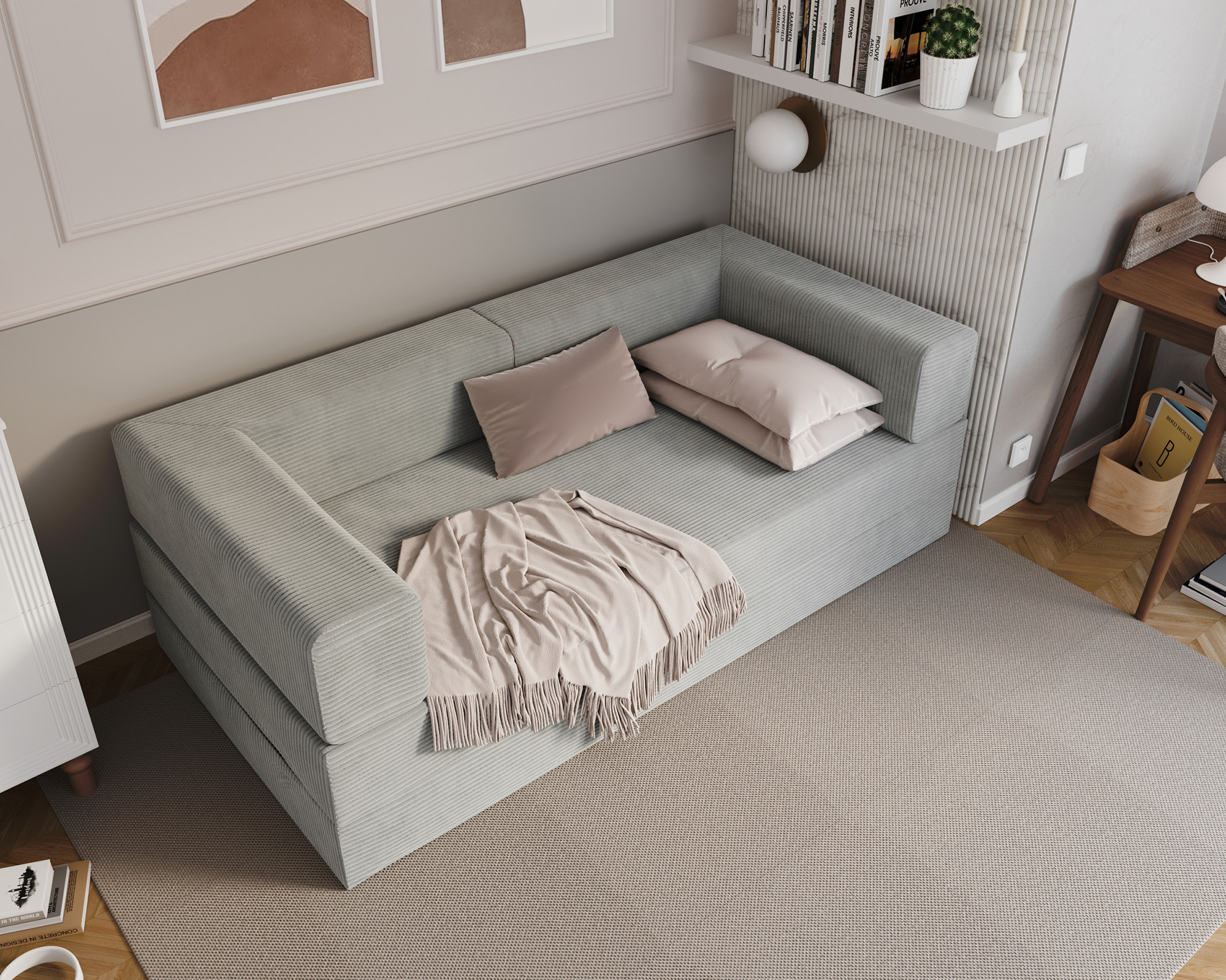 Rozkládací pohovka AVIO ŠEDÁ SZTRUKS 200x200