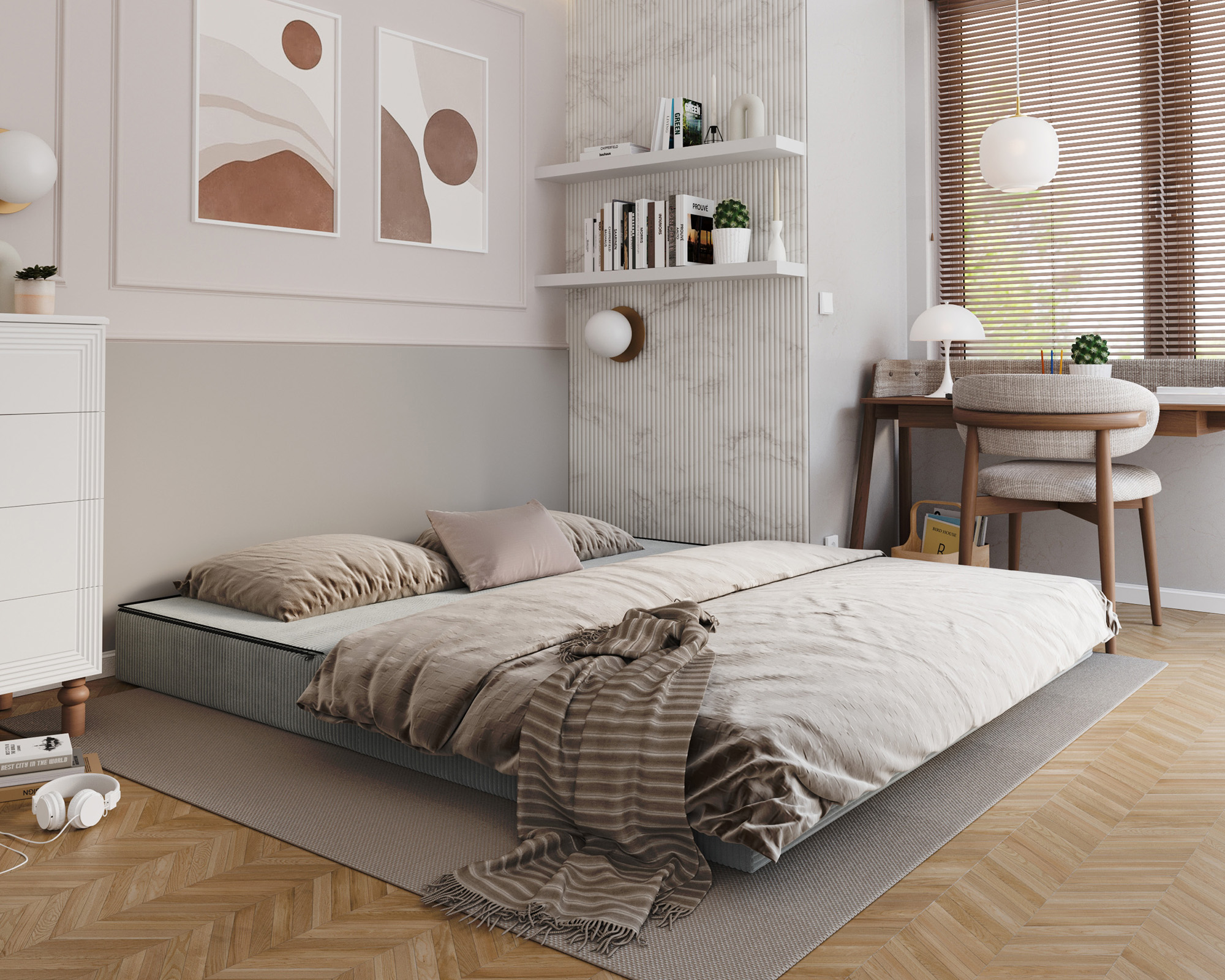 Rozkládací pohovka AVIO ŠEDÁ SZTRUKS 200x200