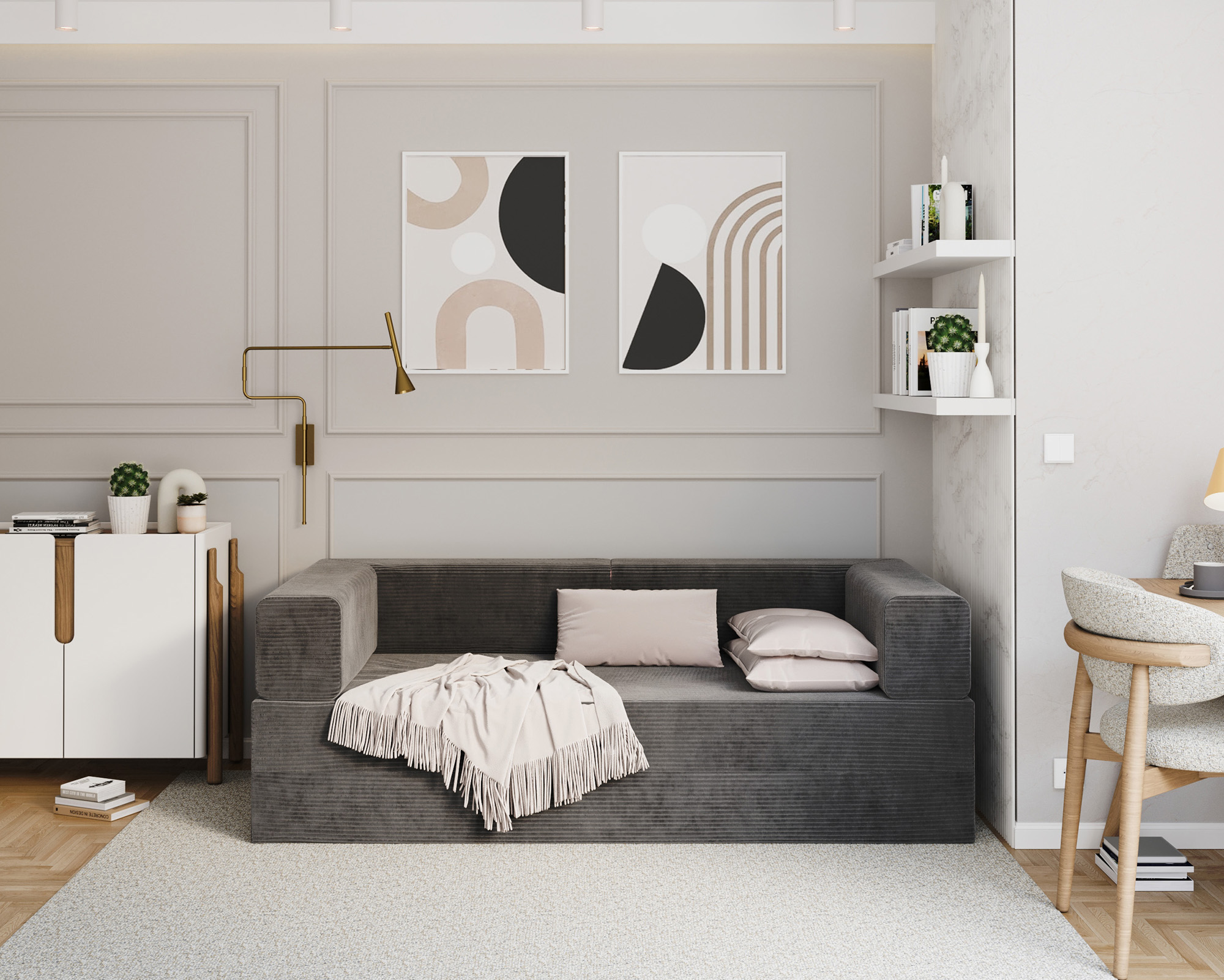 Rozkládací pohovka AVIO TMAVĚ ŠEDÁ SZTRUKS 200x200